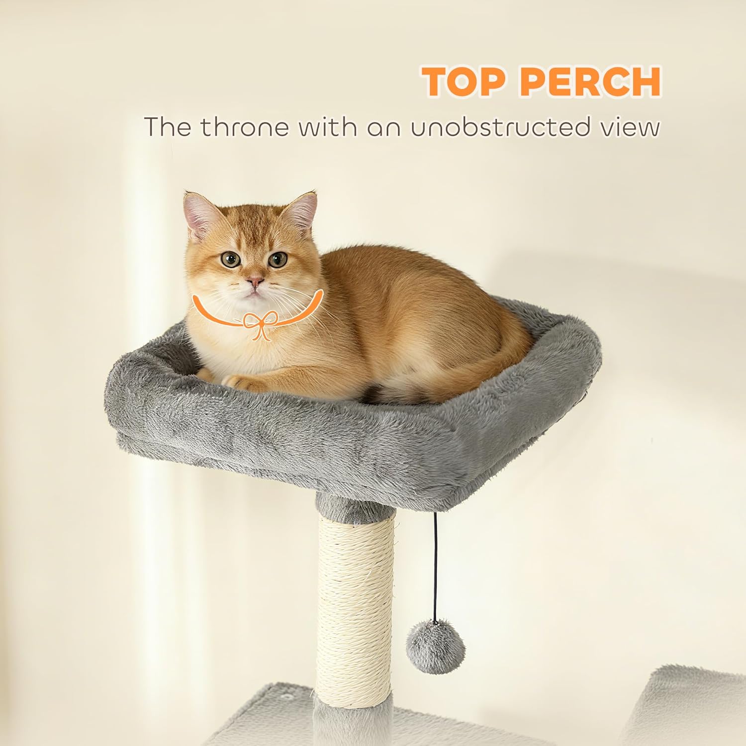 PawHut Cat Tree, 80" Large Cat Tower for Indoor Kittens with 2 Spacious Condos, Sisal Scratching Posts, 2 Hanging Balls, Comfy Hammock, Perches, Bed, Dark Gray