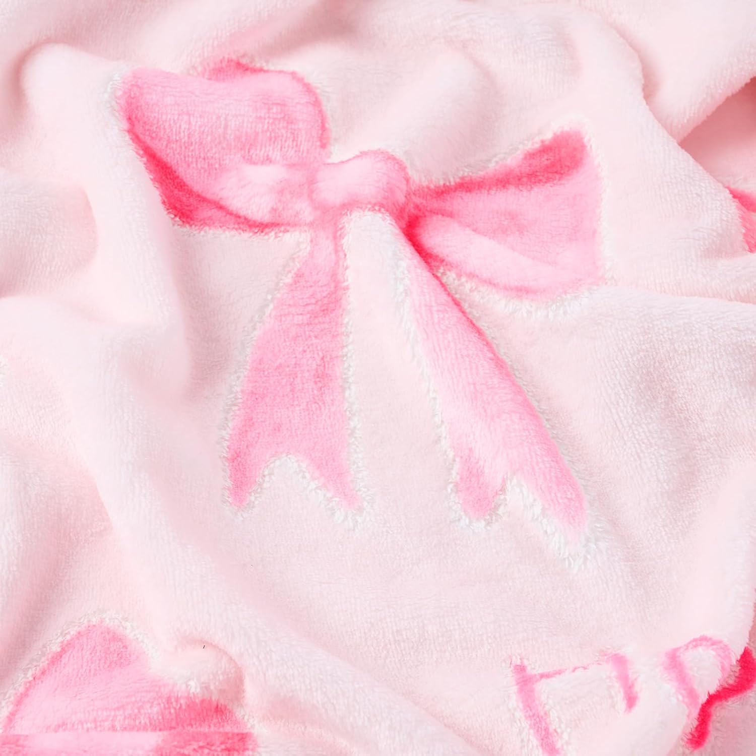 Lotus Karen Pink Bow Glow in The Dark Love Blanket Birthday Gifts for Girls 1 2 3 4 5 6 7 8 9 10 11 12 Kids Blanket with Heart Halloween Christmas Girl Gifts Ideas Cute Bedroom Decor(Pink Bow 50"×60" - Image 7