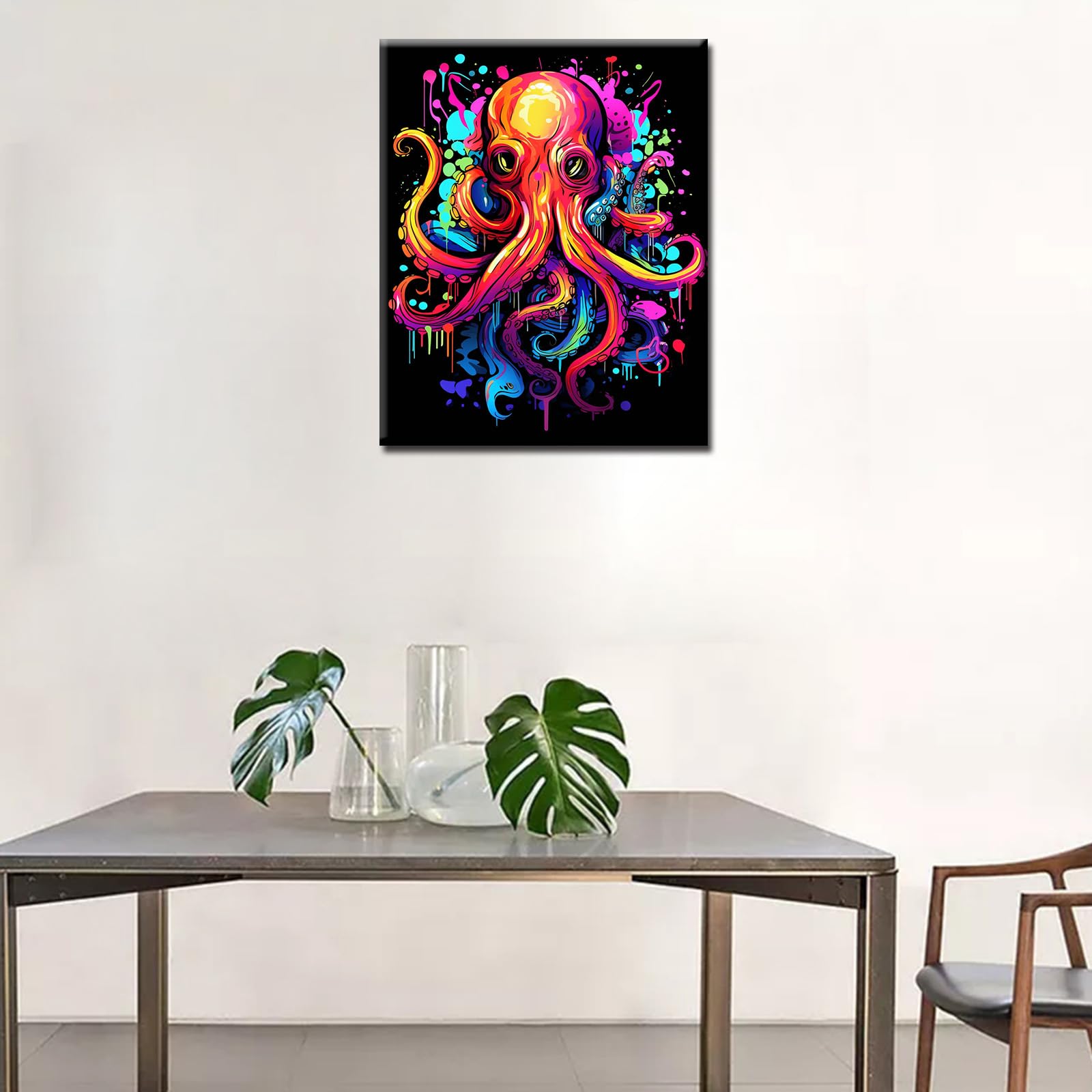 Tucocoo Graffiti Monkey Peinture par numéro pour adultes, kit facile à faire soi-même avec pinceaux et pigments acryliques, image de rue colorée pour décoration Tucocoo Graffiti Monkey Peinture par numéro pour adultes, kit facile à faire soi-même avec pinceaux et pigments acryliques, image de rue colorée pour décoration