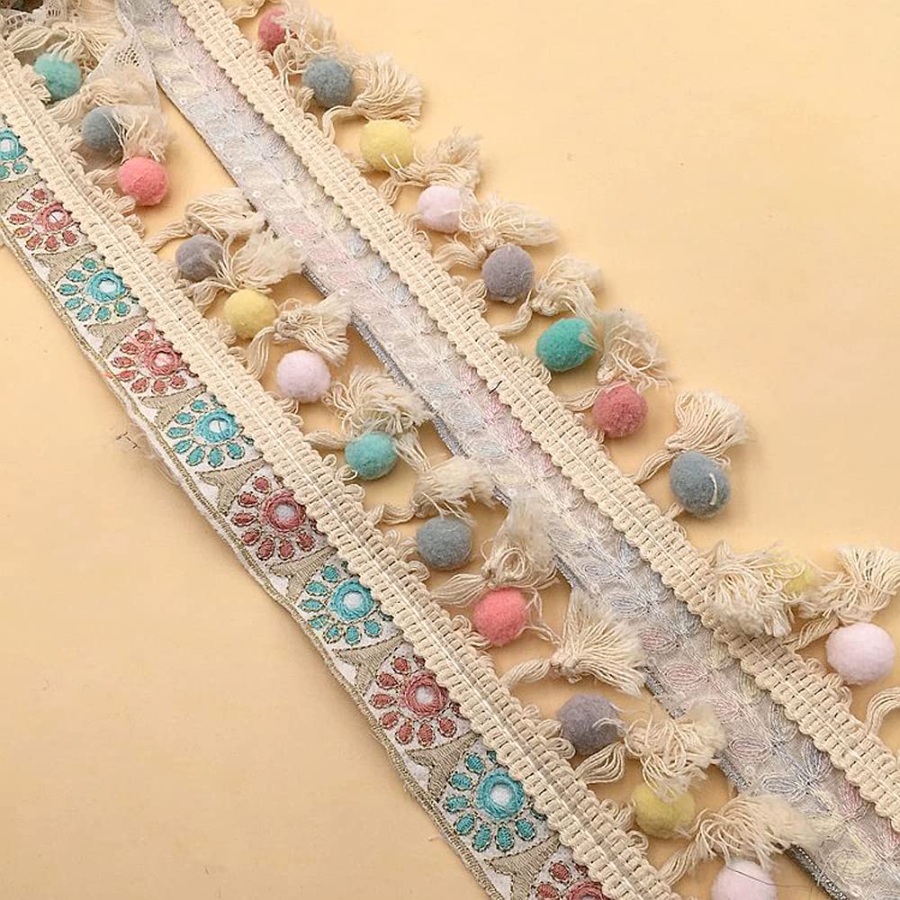 Nastro Con Pompon Viola Intenso 20 M - Frange Per Cucito Fai Da Te, Decorazione Artigianale, Per Abiti, Tende, Matrimoni, Progetti Creativi, Pom Pom Da 1 Cm