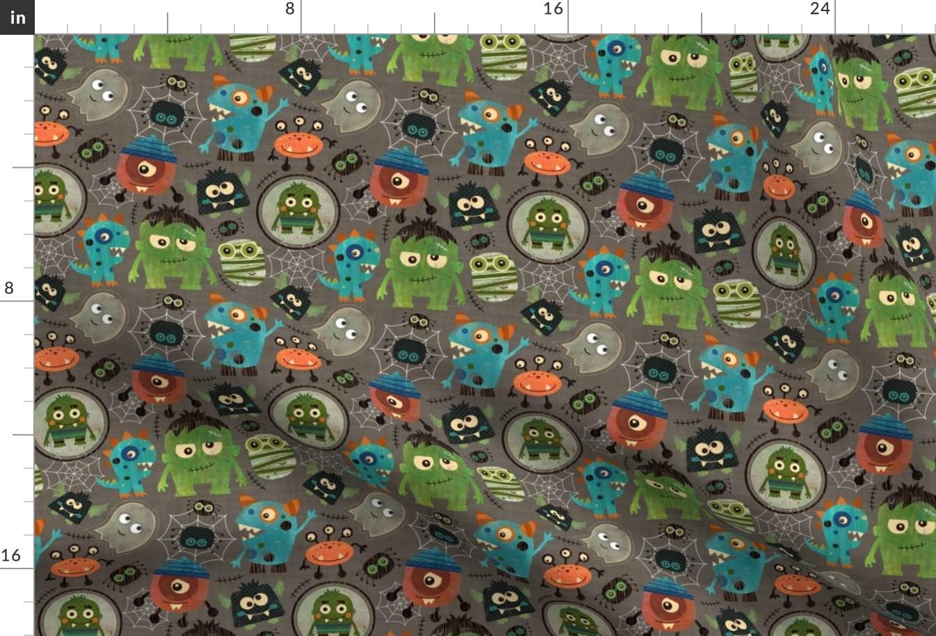 Spoonflower Fabric - Little Monsters Vintage Halloween Cute Bats Spooky Kid Party Decor Printed on Minky Fabric by The Yard - Sewing Baby Blankets Quilt Backing Plush