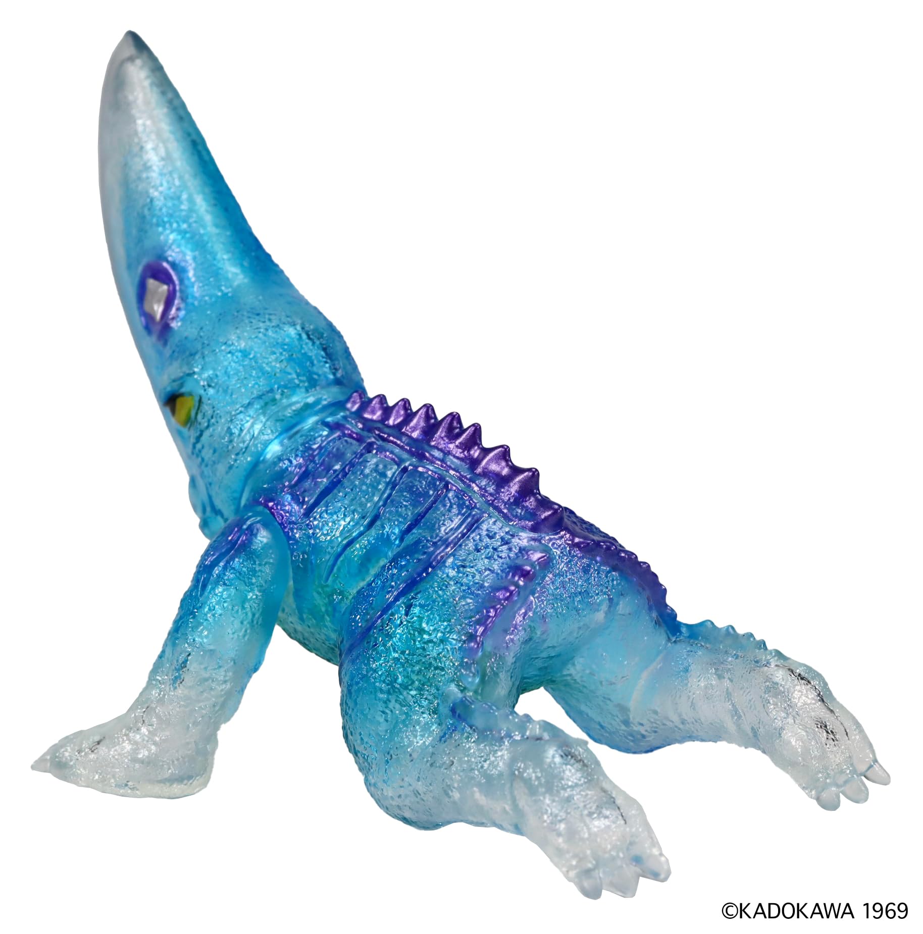 Średniej wielkości seria Gamera [Vol. 2] Giron (1969) przezroczysta niebieska wersja, ok. 5,1 cala (130 mm), wstępnie pomalowana winylowa figurka PCW