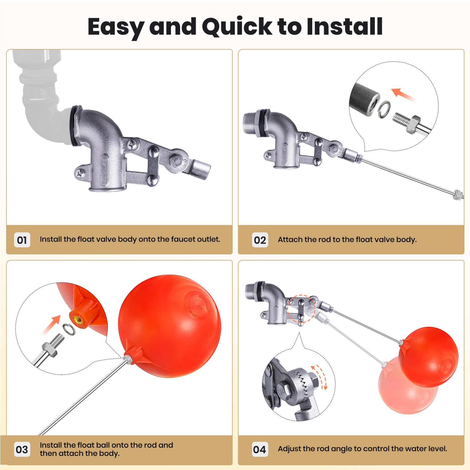 2 Pack Water Float Valve For Water Tank,12 To 34 Barbados | Ubuy - View #6