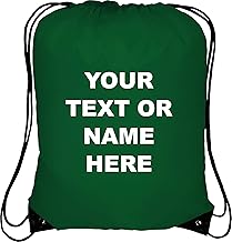 Personalised Drawstring Bag – Custom Printed Navy Gym Sack with Name or Text – Lightweight Sports Backpack for School, PE, Travel or Events