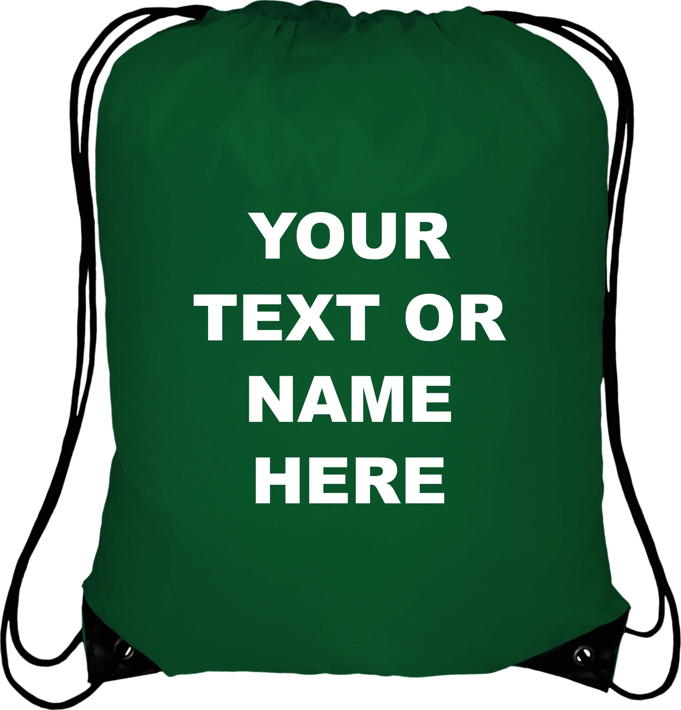 Personalised Drawstring Bag – Custom Printed Navy Gym Sack with Name or Text – Lightweight Sports Backpack for School, PE, Travel or Events