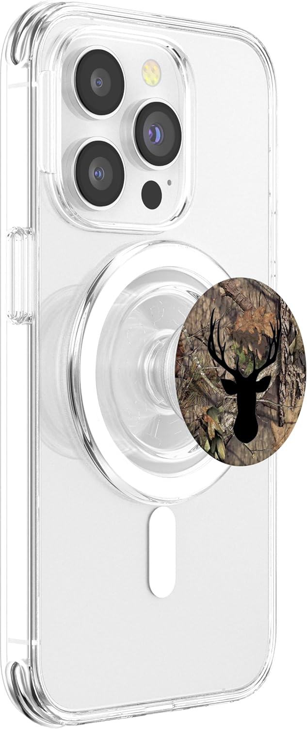 Outdoor Hunting Camouflage Gift with Deer Head Realtree camo PopSockets PopGrip for MagSafe