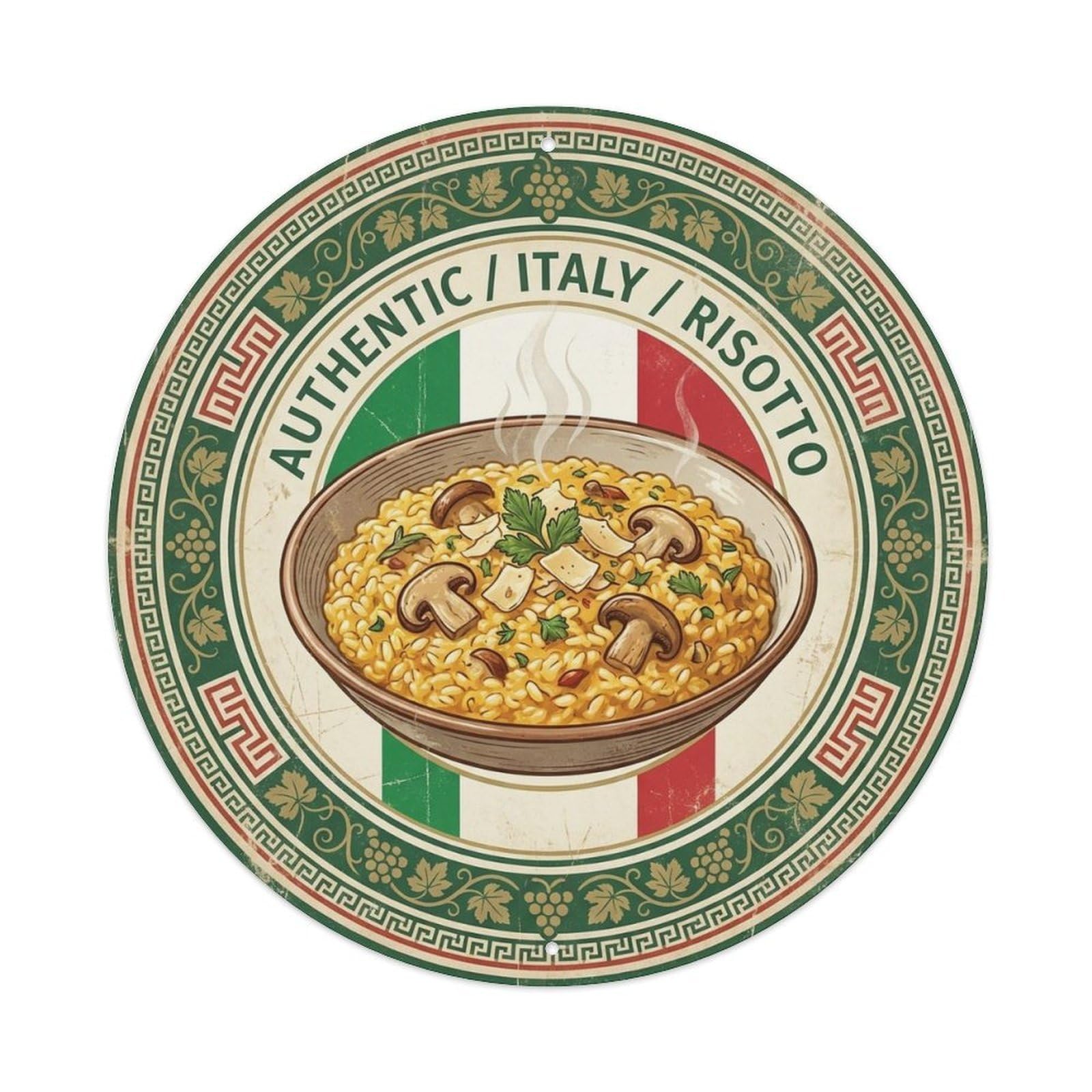 Italy Travel Risotto Italian Rice Dish Cuisine Metal Tin Sign