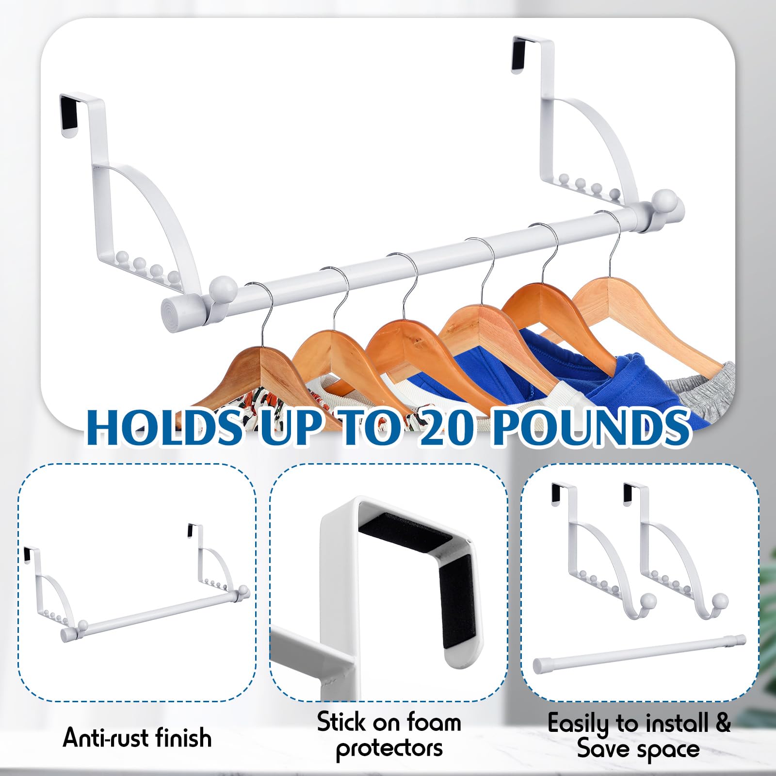 Snapklik.com : DoubleFill The Door Hooks Hanger Adjustable Closet ...
