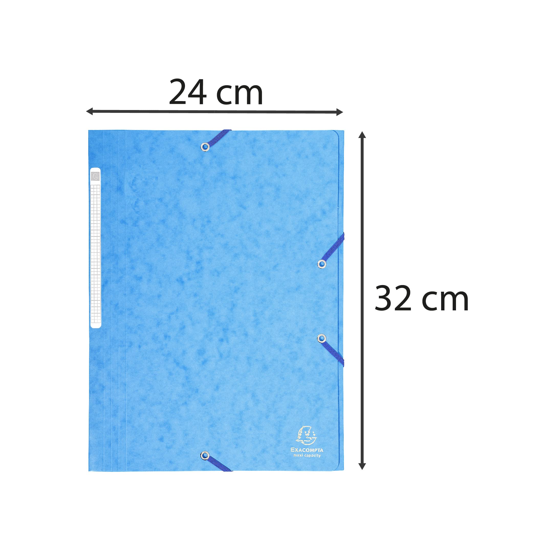 Exacompta 25 Chemises à Élastiques Maxi Capacity 24x32 cm A4 Turquoise