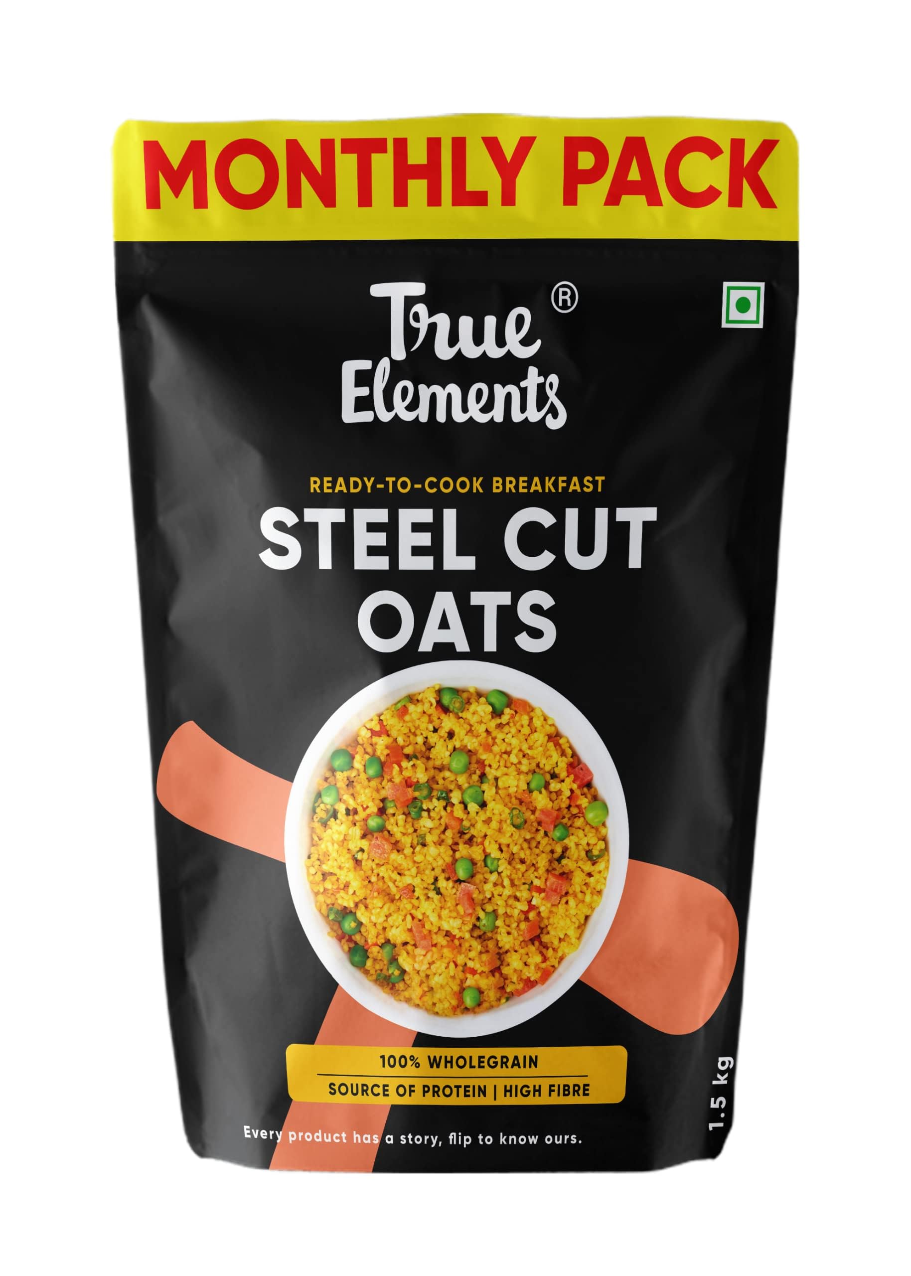 True Elements Steel Cut Oats 1.5kg - Oats | Healthy Source of Protein | Diet Food | 100% Wholegrain | Cereal for Breakfast (B01MRVAYJK) Amazon Price History, Amazon Price Tracker