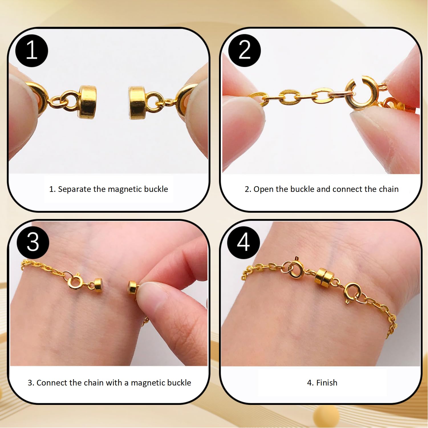 Yuiturt 8Pcs Magnetic Necklace Clasps, Cylinder Magnet Clasps - Image 4