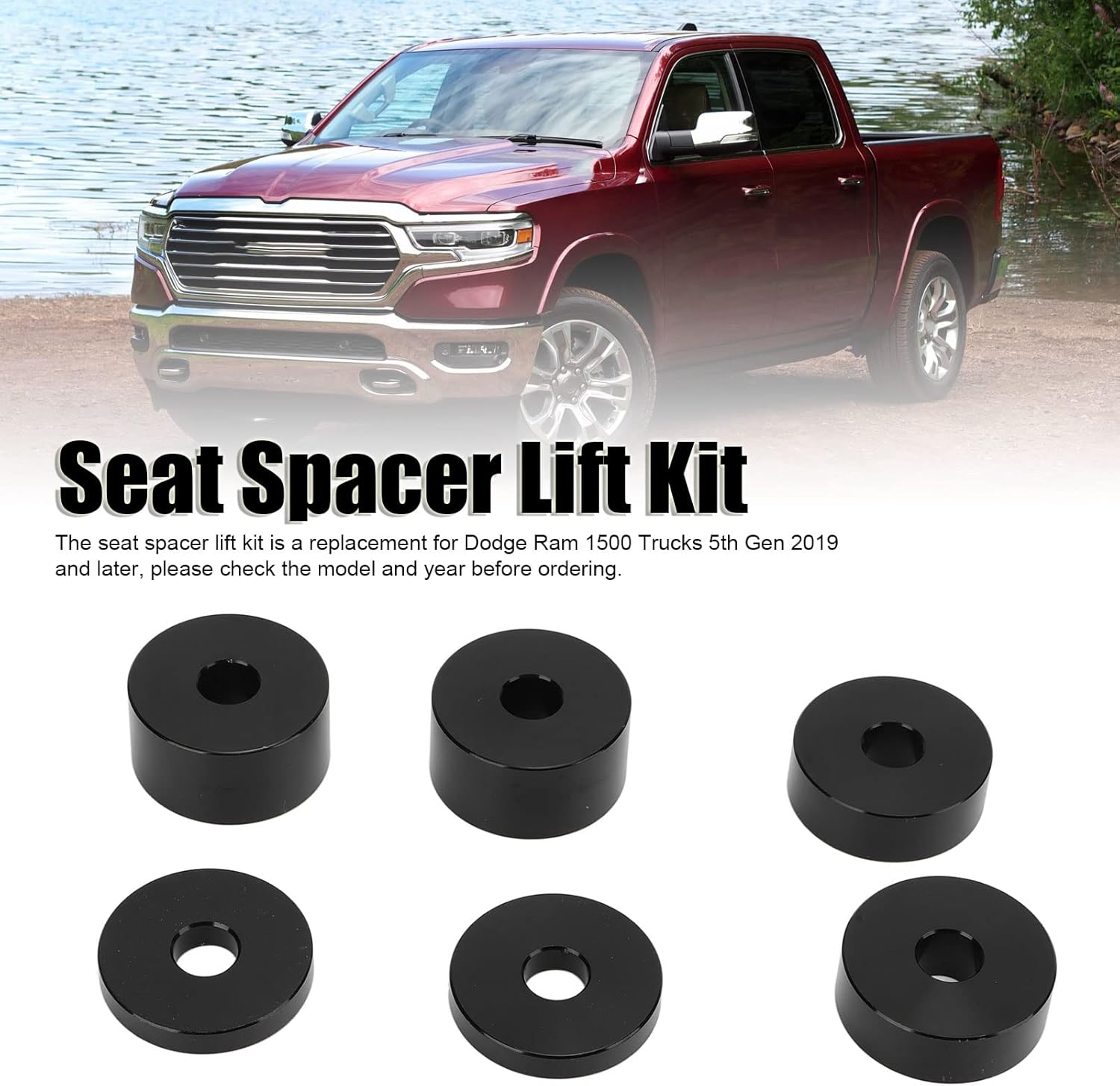 Car Front Seat Spacer Kit Height Seat Gasket Lifting Kit Fit for 1500 trucks 5th Gen 2019 and Later
