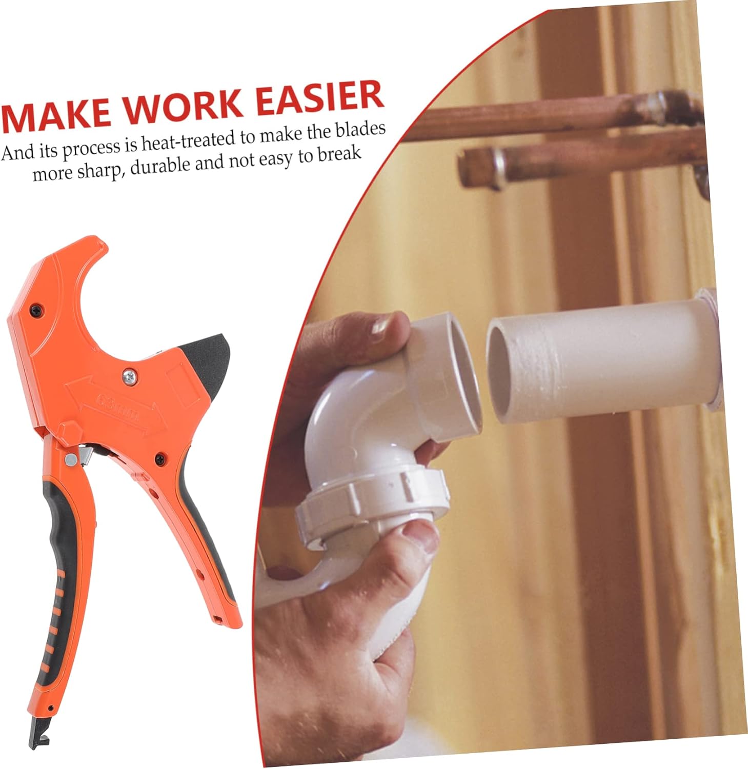 ARTIBETTER Ratcheting Pvc Pipe Cutter Construction Pipe Cutting Tool Blade Comfortable Handle Heat-treated Blade