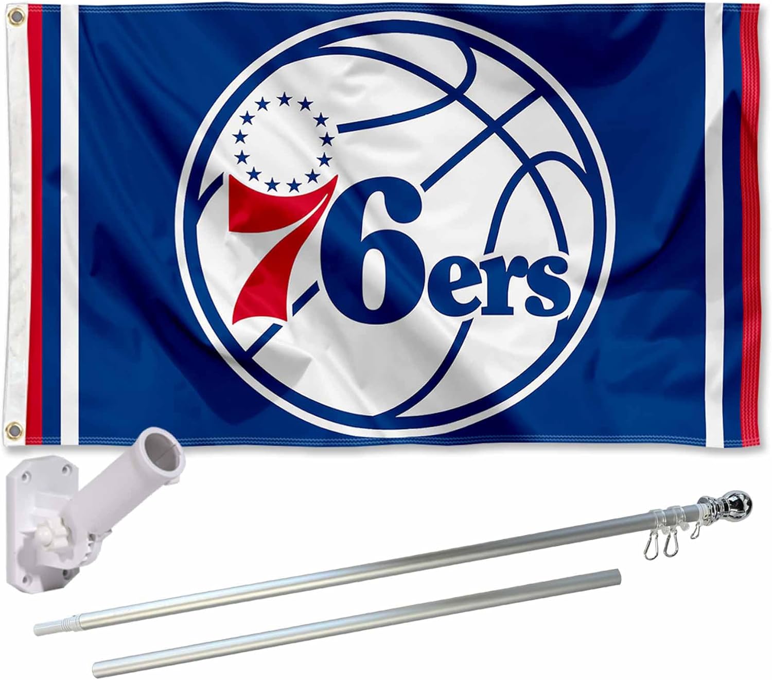 Philadelphia 76ers Flag Pole and Bracket Set