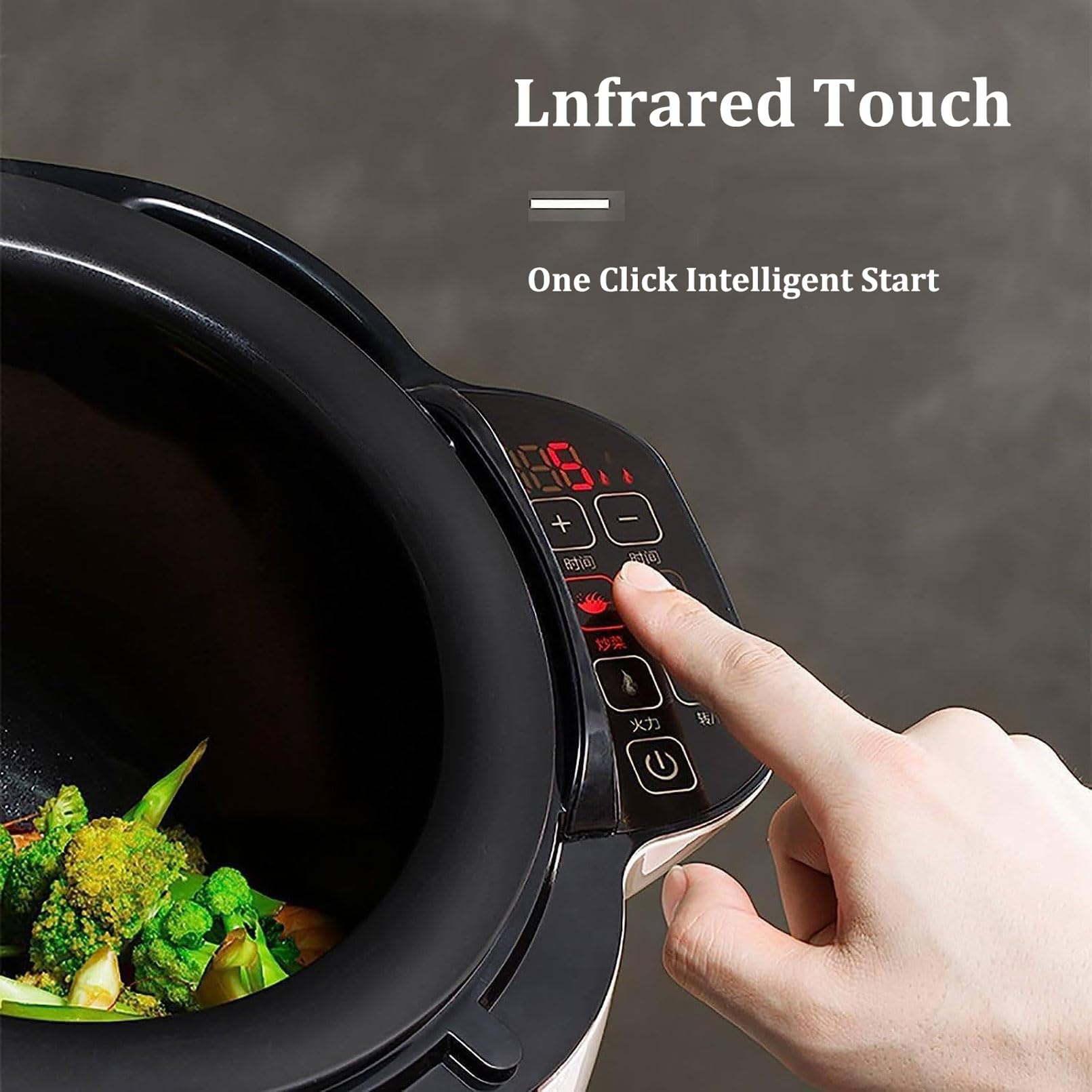 自動回転鍋 Amazon | MKYOKO 自動多機能調理機、2000W 6L自動調理中華鍋