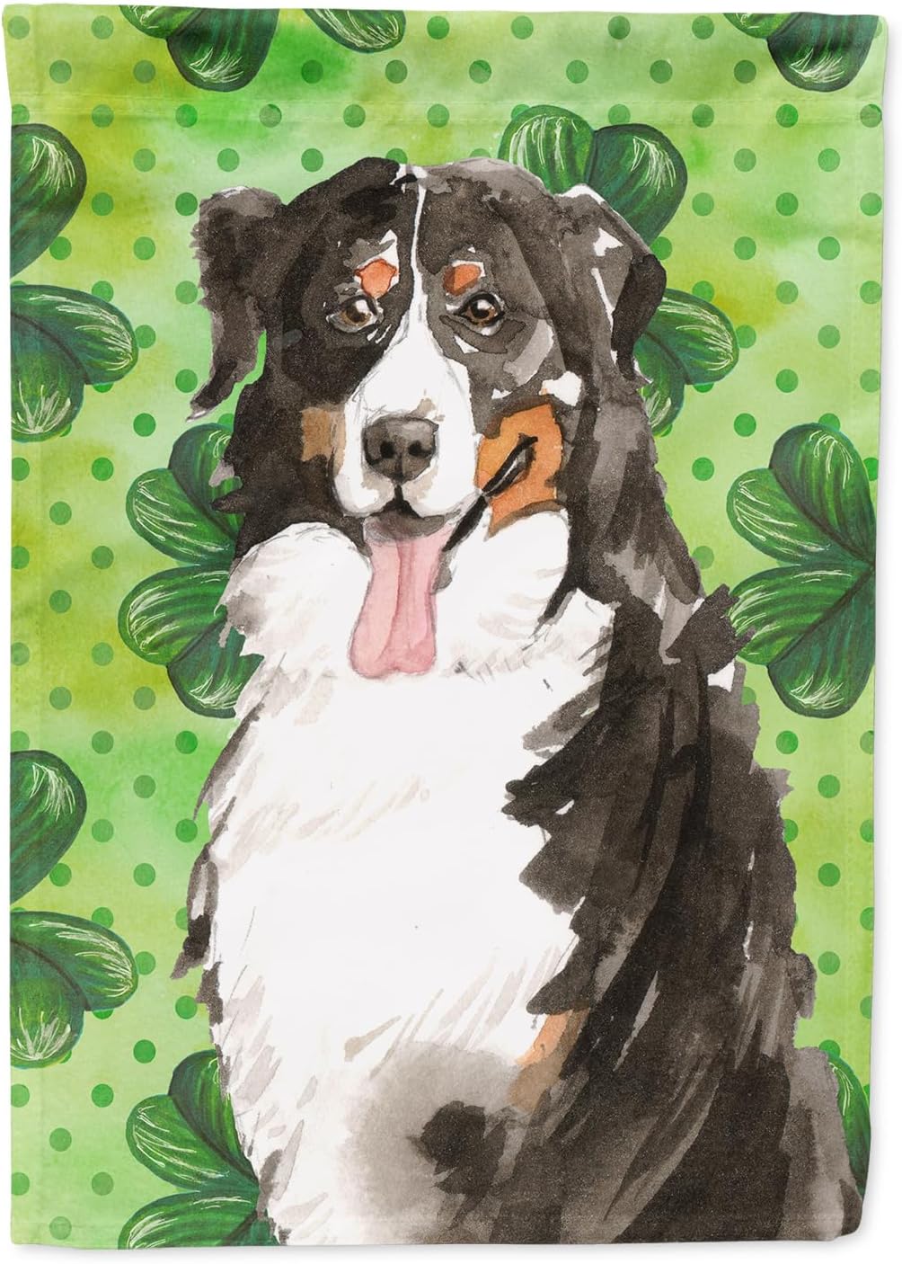 Caroline's Treasures CK1815GF Shamrocks Bernese Mountain Dog Garden Flag Mailbox Flag Decorative Yard Flag Banner Outside Patio Artwork Yard Flower Beds, Garden Size, Multicolor