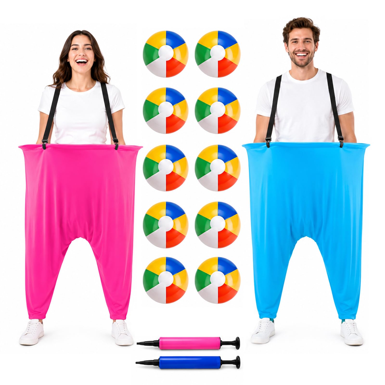 Granny Pants Yard Game,2 Oversized Granny Pants,10 Bouncy Balls,2 Pumps