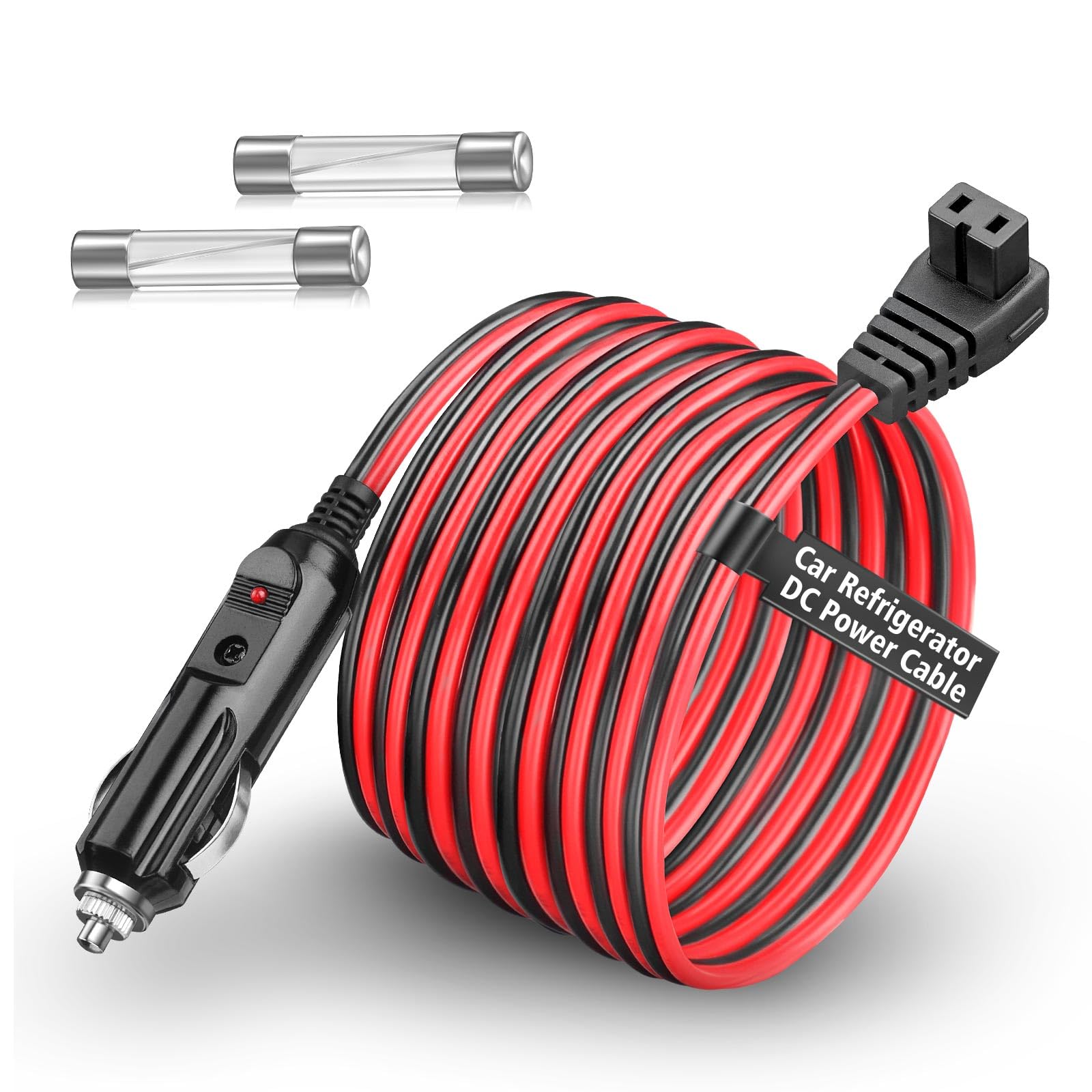 12 Volt Car Refrigerator DC Power Cable 12V/24V Cooler Fridge Power Supply Cord Compatible with Alpicool, Setpower, JoyTutus, COSTWAY, ARB, ICECO,BougeRV, Bodega Portable Refrigerator 10FT