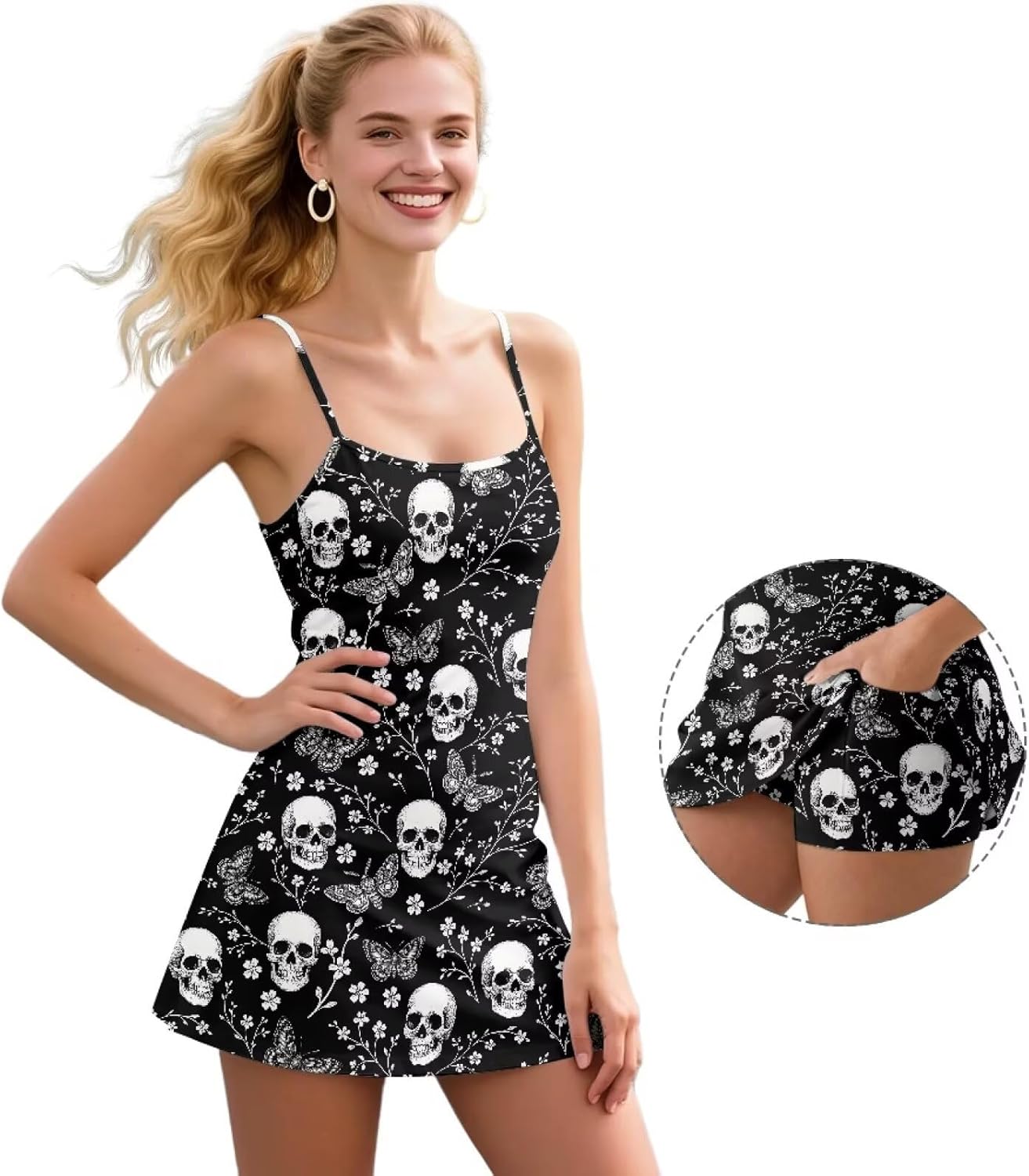 GULANGYU Athletic Dress for Women Tennis Dress with Shorts Sleeveless Golf Dresses Two Piece Sets Summer Mini Dresses XS-2XL