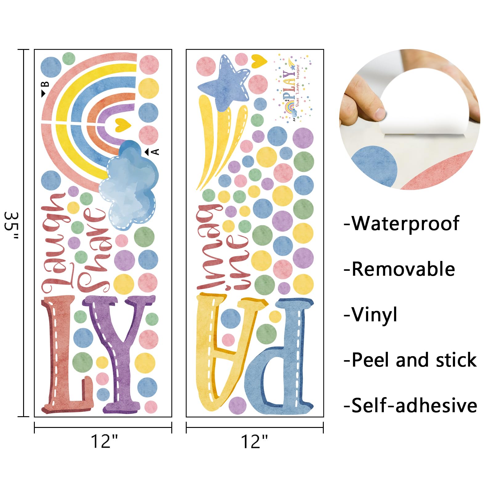 Watercolor Polka Dot Wall Decals – 48 Removable Stickers For Nursery, Kids Room, Or Classroom
