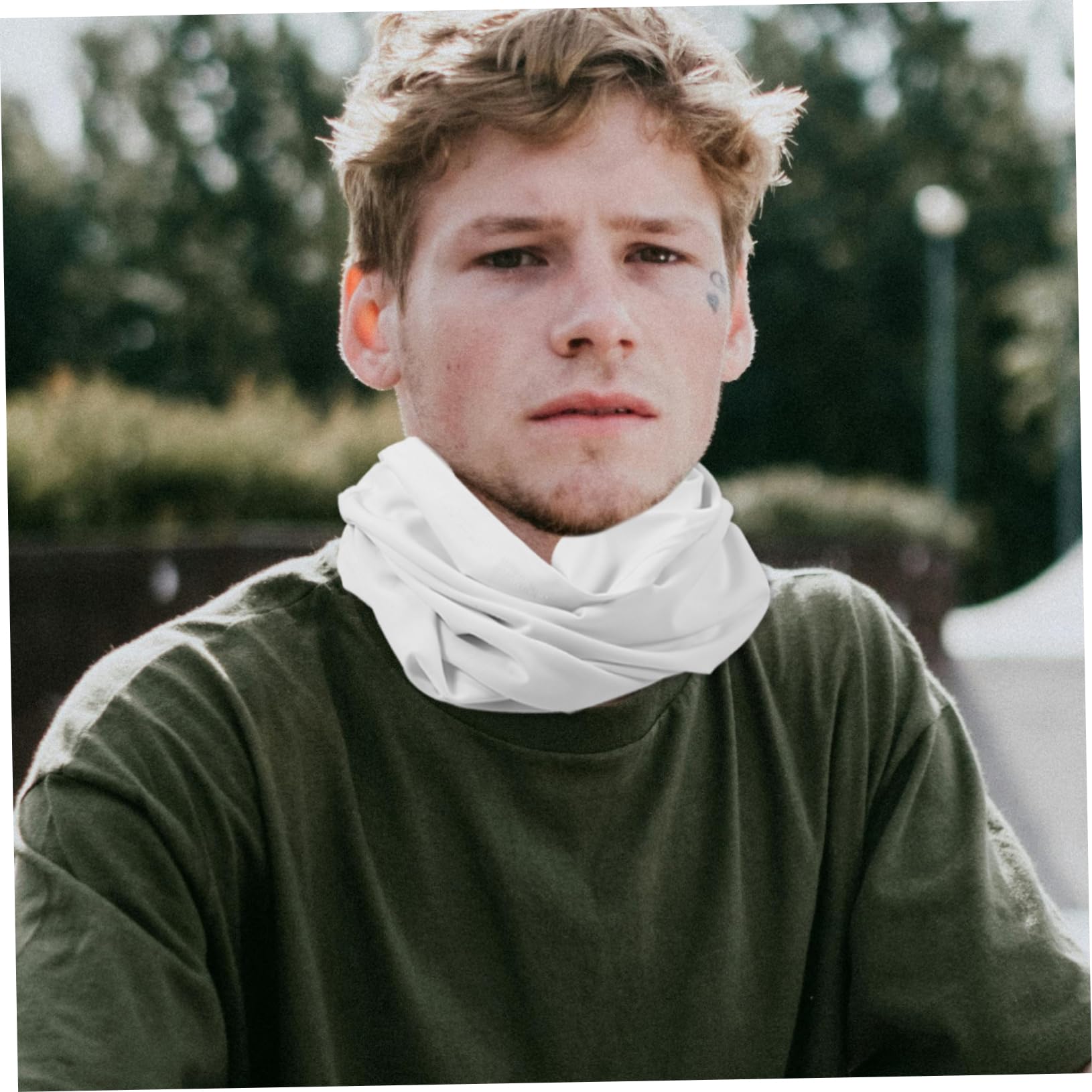 WOFASHPURET 1Pc Versatile Face Cover for Outdoor Activities Duskproof Cycling Mask Windproof and Riding Mask Durable and Quick Dry Sports White