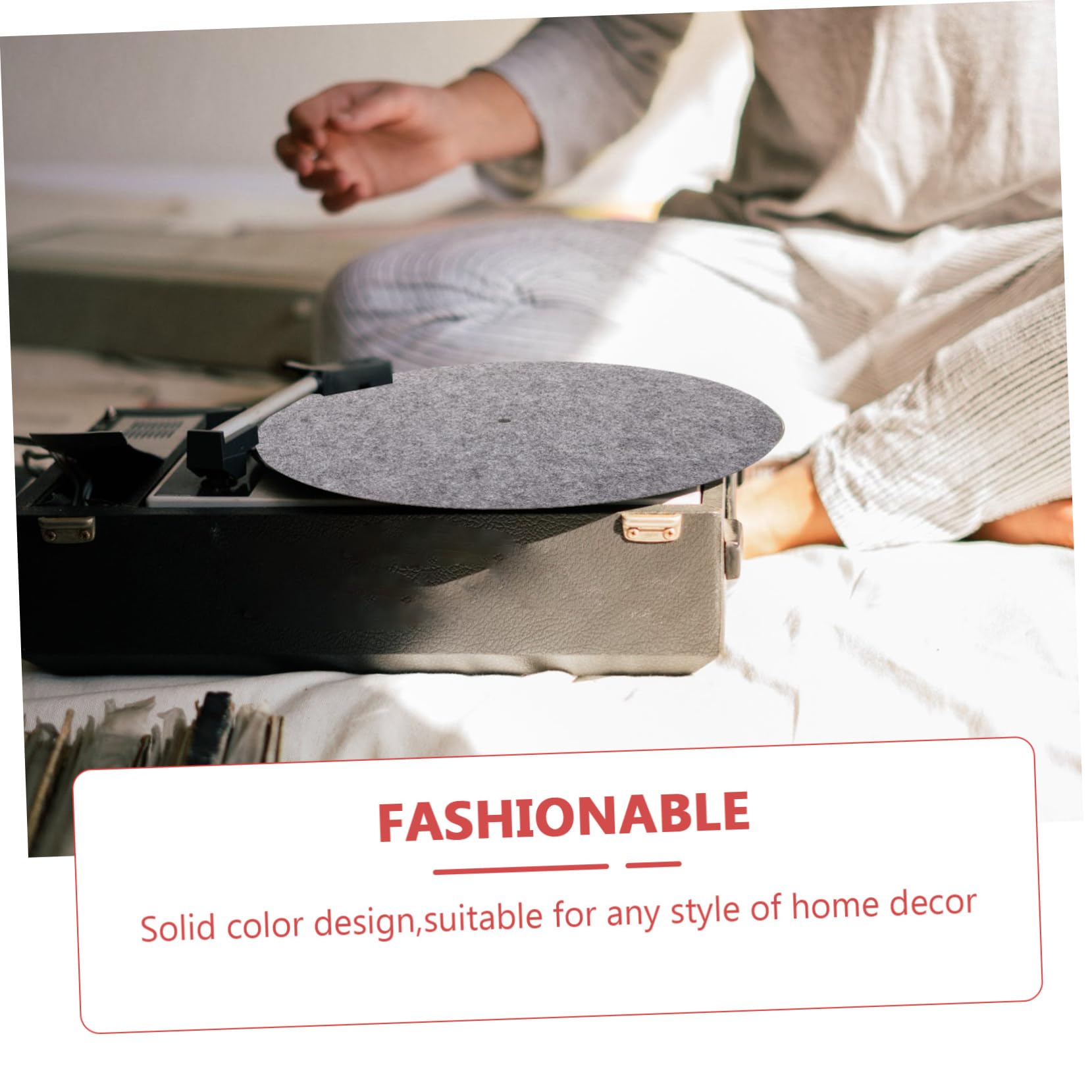JEWEDECO 2pcs Vinyl Record Mats Slip Turntable Felt Mats for Enhanced Sound Protection Essential Accessories for Vinyl Record Enthusiasts
