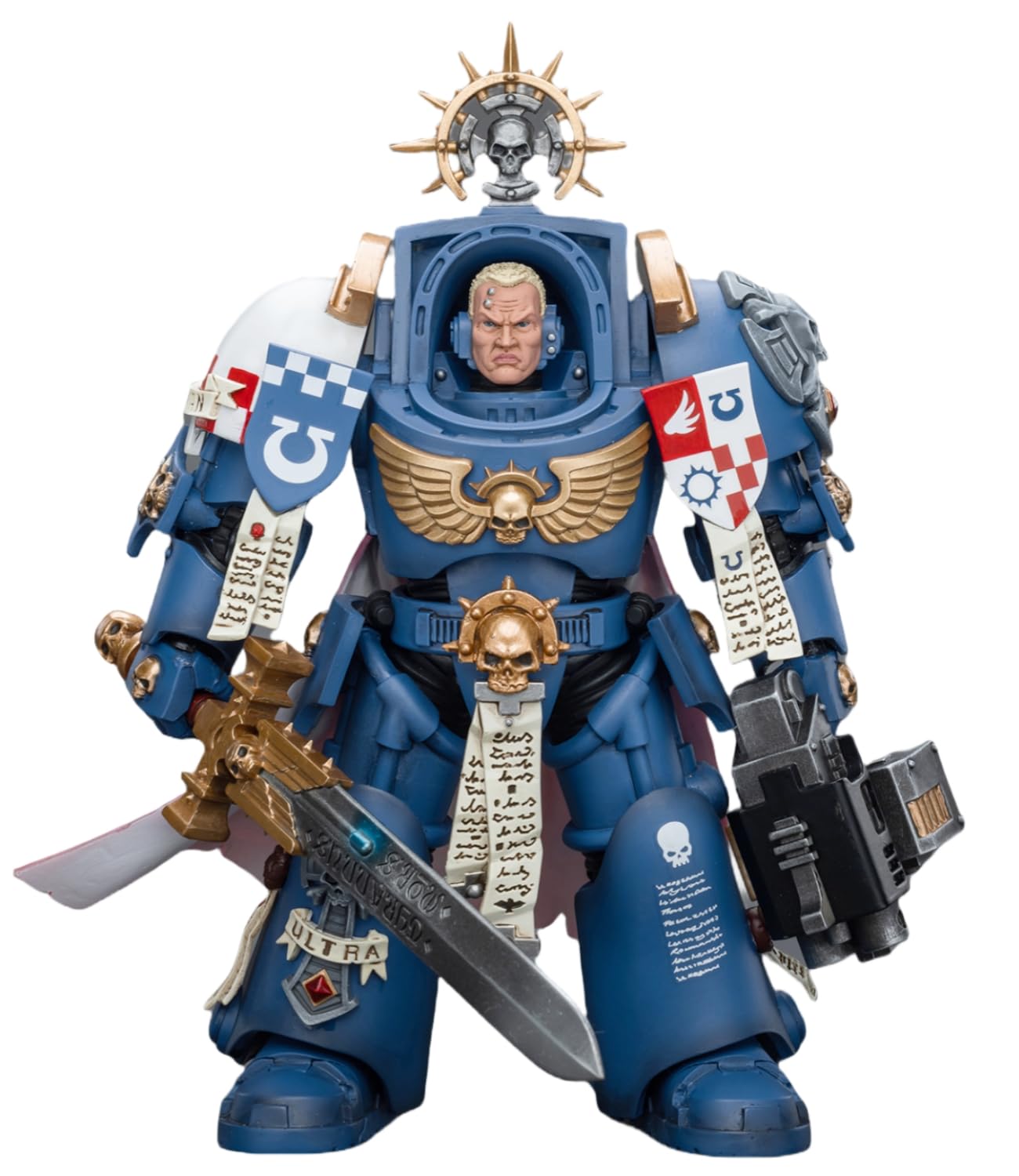 HiPlay JoyToy Warhammer 40K Collectible Figure: Ultramarines Chaplain in Terminator Armour 1:18 Scale Action Figures JT7080