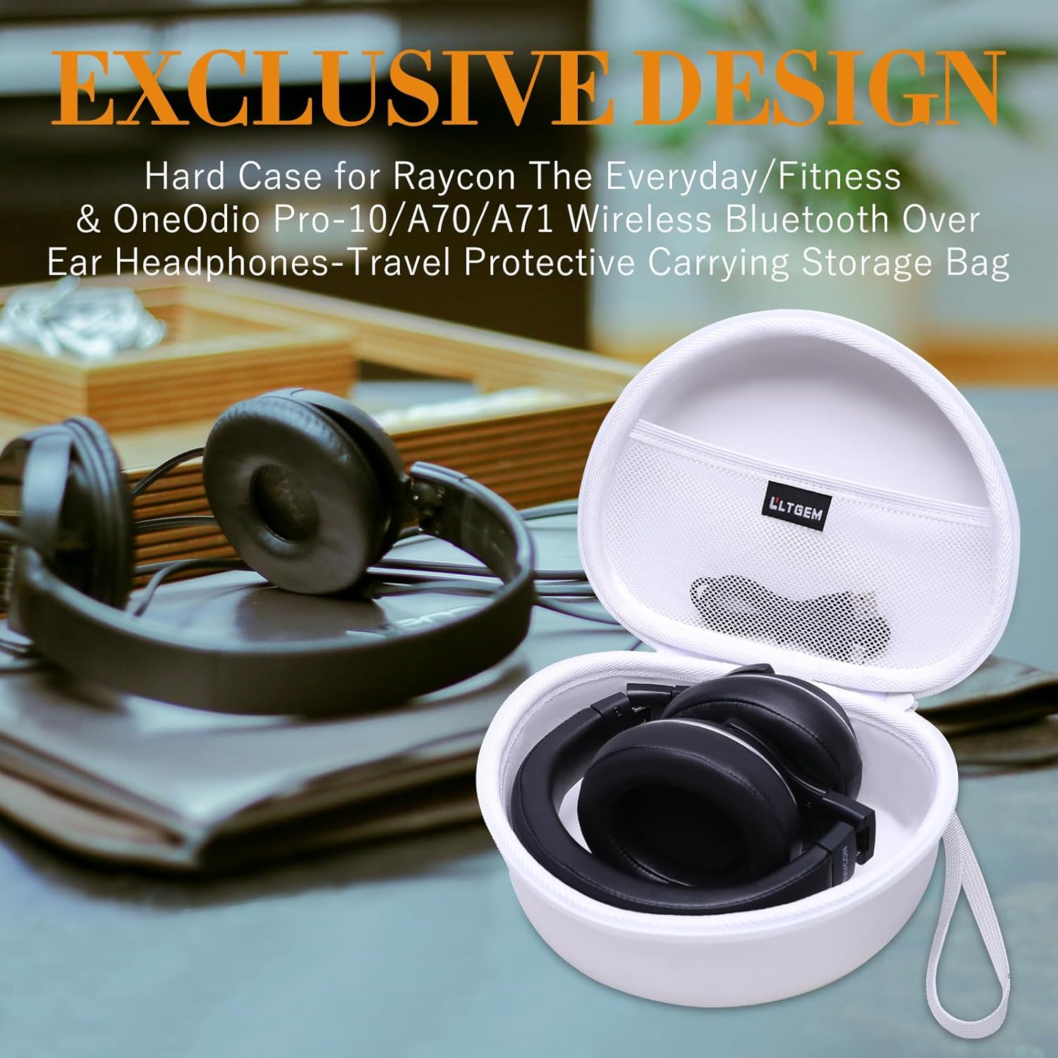 LTGEM Case Compatible with Raycon The Everyday/Raycon Fitness Over Ear Headphones Headphones, White - Image 7