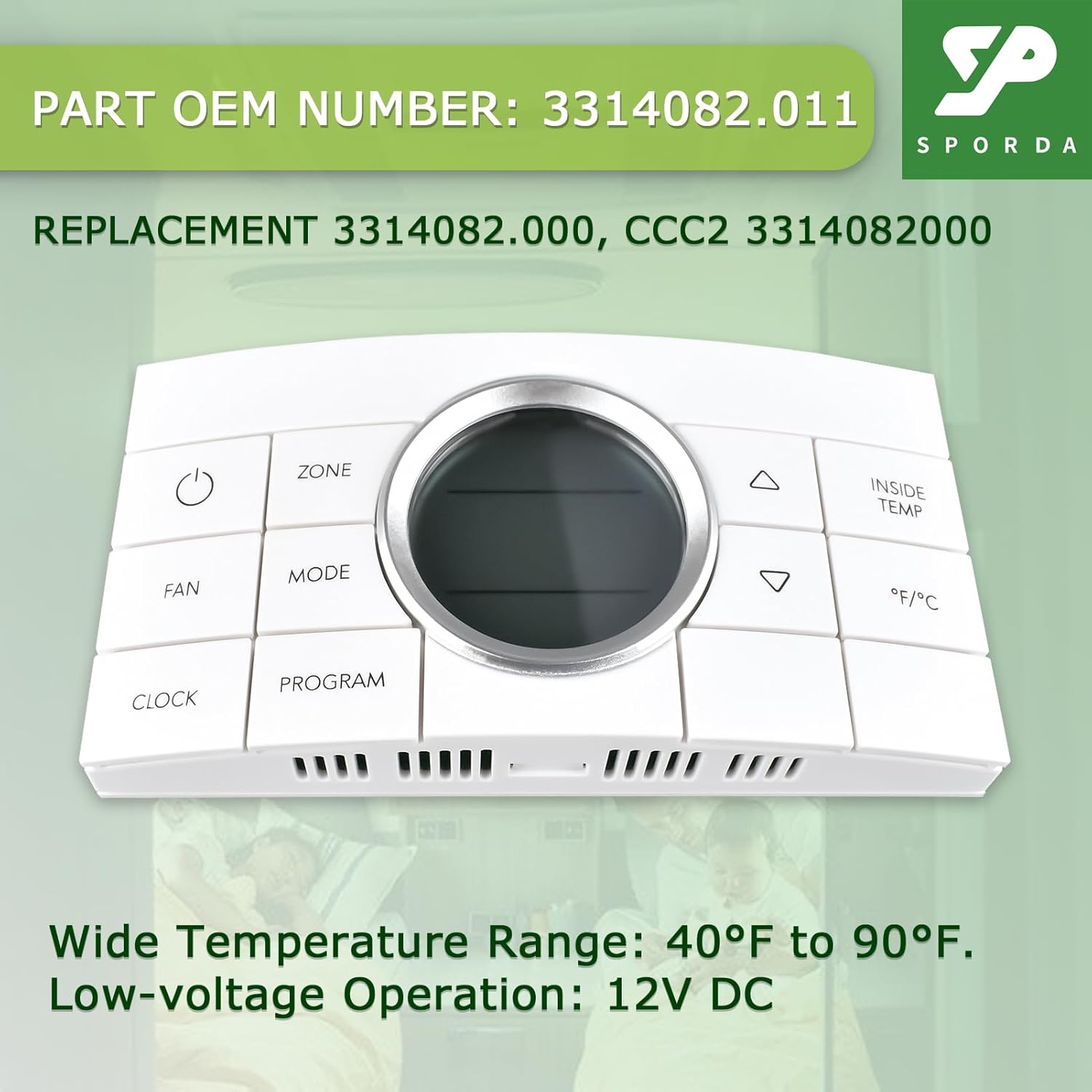 3314082.011 RV Thermostat Multi-Zone Comfort Control Centre, 2 Thermostat 10 Buttons, Compatible for Dometic Air Conditoner Series 579,595,600,6308,520,6218xx,457915 and More