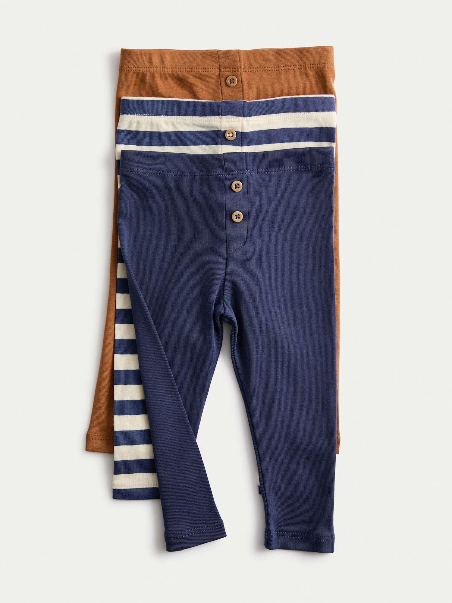 Marks & Spencer 3er-Pack Baby Gestreifte Leggings – Unisex für Jungen & Mädchen