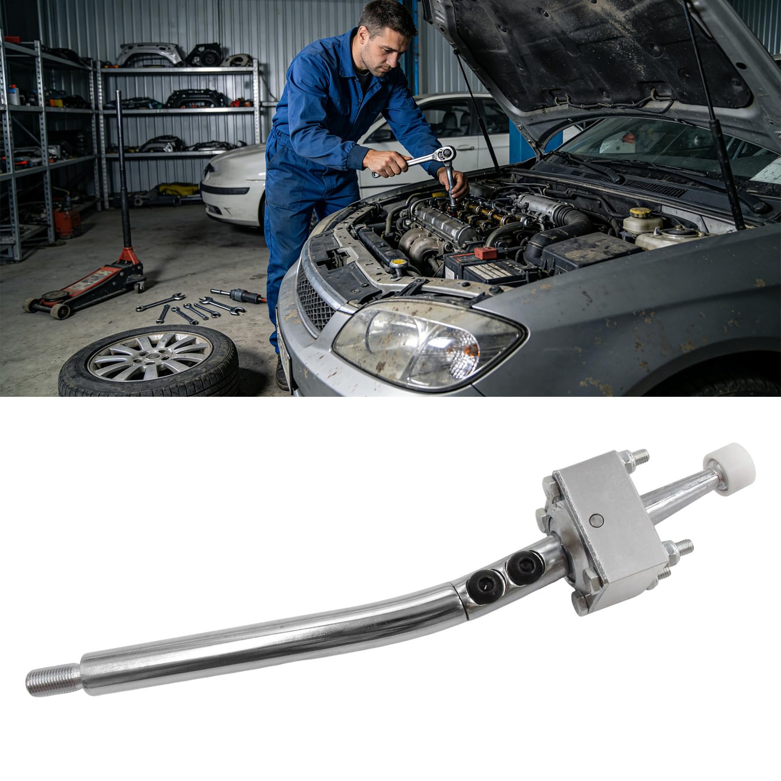 Sostituzione Cambio Manuale in Pezzo Singolo, Gruppo Cambio in Metallo per Riparazione Trasmissione a Corsa Corta, Design Curva con estremità filettata Gruppo ingranaggio Cambio Manuale,