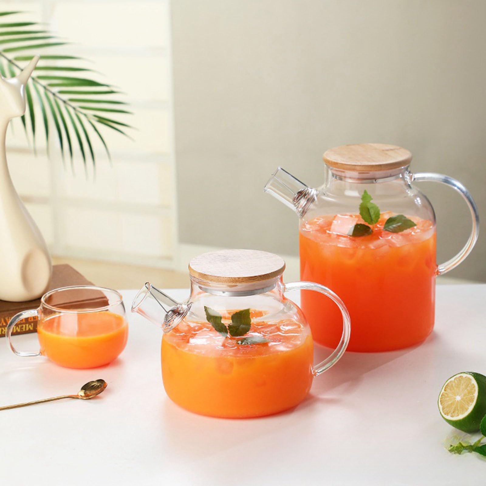 Teiera in vetro con infusore per tè sfuso e tè in fiore, teiera in vetro resistente al calore e bollitore per piano cottura, macchina da tè perfetta, 1600ml/500 oz