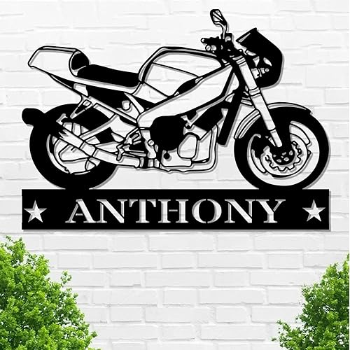 Miniatura 20 de Letrero de metal personalizado para pared de motocicleta con bandera de EE. UU., letrero de metal personalizado para motocicleta, garaje, regalo