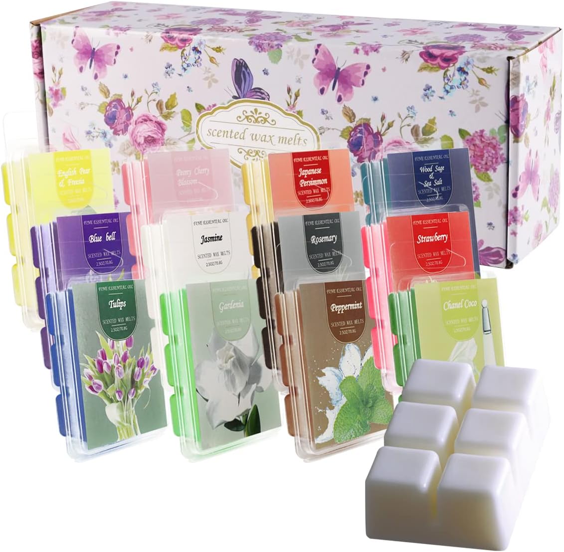 YIHANG Scented Wax Melts -Set of 12 (2.5 oz) Assorted Wax Warmer Cubes/Tarts