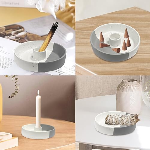 Miniatura 3 de Gute Soporte de Palo Santo, quemador de incienso de cerámica para palitos de Palo Santo, hecho a mano, soporte de incienso de madera de Palo Santo