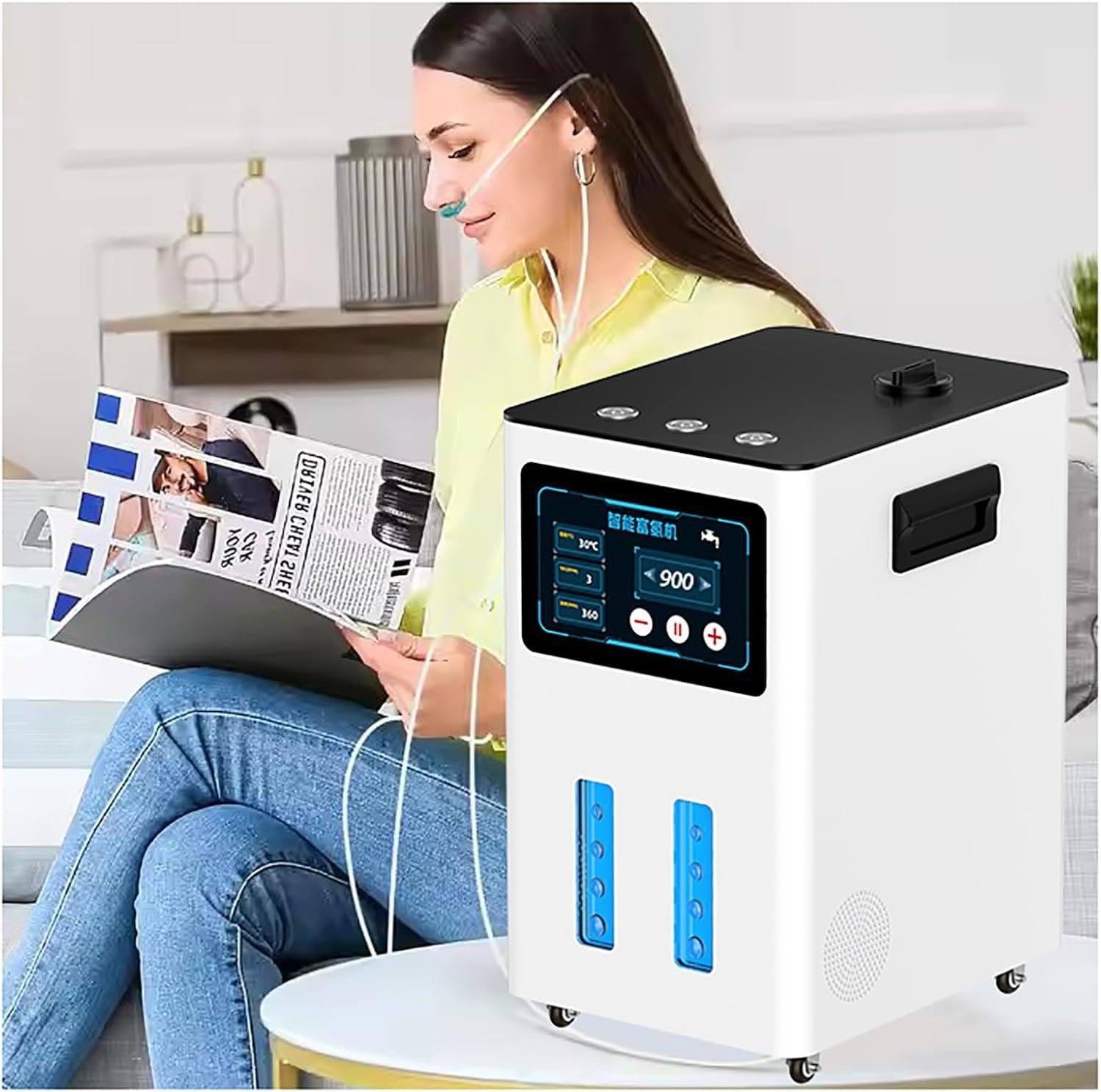 3-Wyjściowy Inhalator Wodoru, Przenośny Generator H₂ Do Użytku Domowego, Inhalator Wodoru Cząsteczkowego O Czystości 99,99%, Technologia Spe/Pem, Do Użytku Domowego, W Podróży, Dla Sportowców 1200ml
