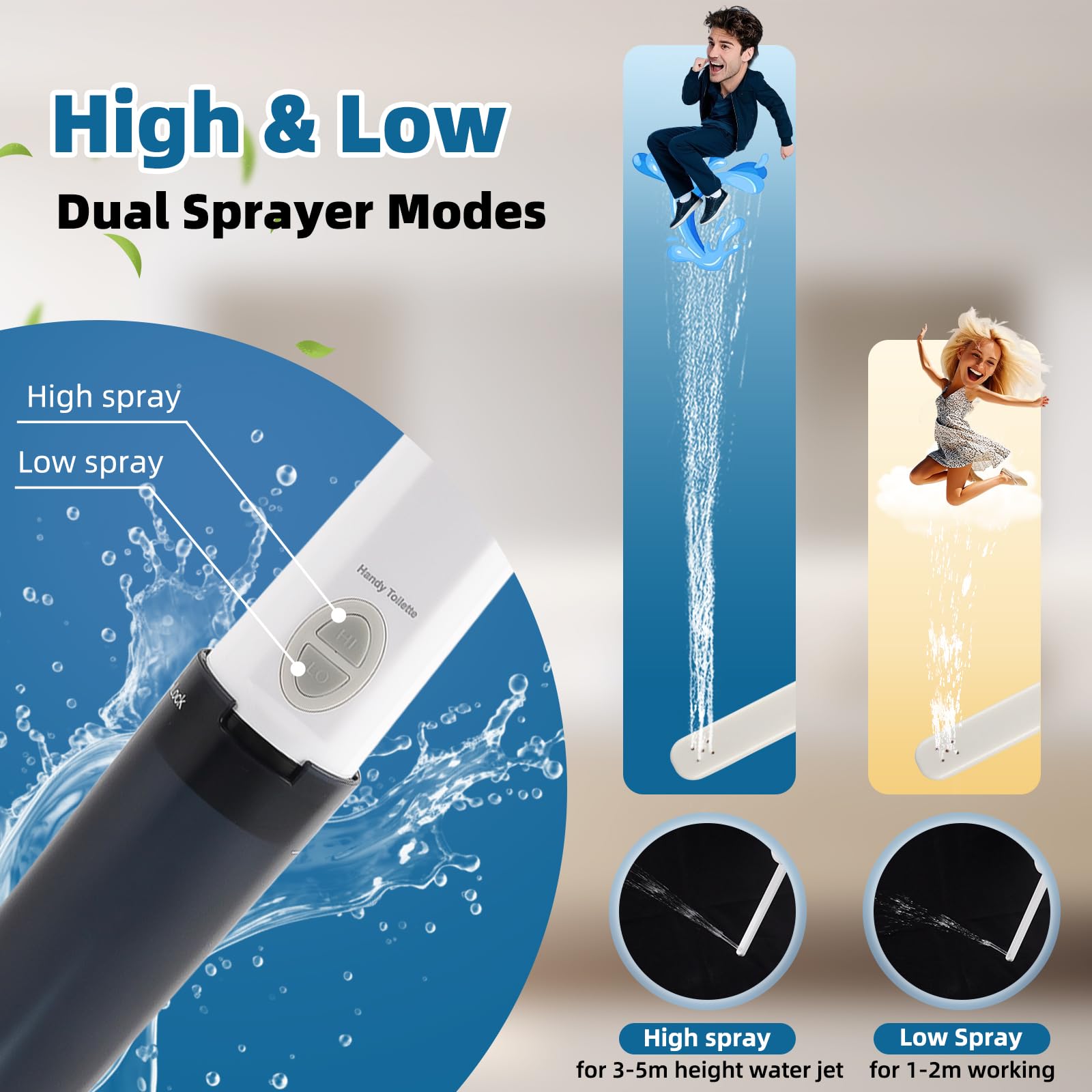 Confezione da 2 bidet da viaggio portatile, mini spruzzatore elettrico per bidet personale, con cavo USB, bidet portatile, pratico per la pulizia dell'igiene personale, lenitiva dopo il parto