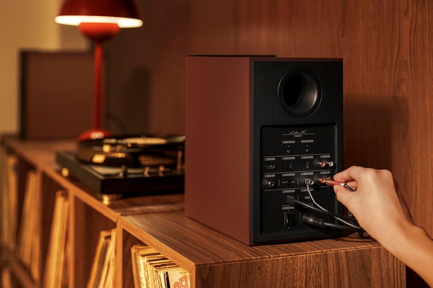 KEF Coda W Wireless HiFi Speakers (Pair, Vintage Burgundy)