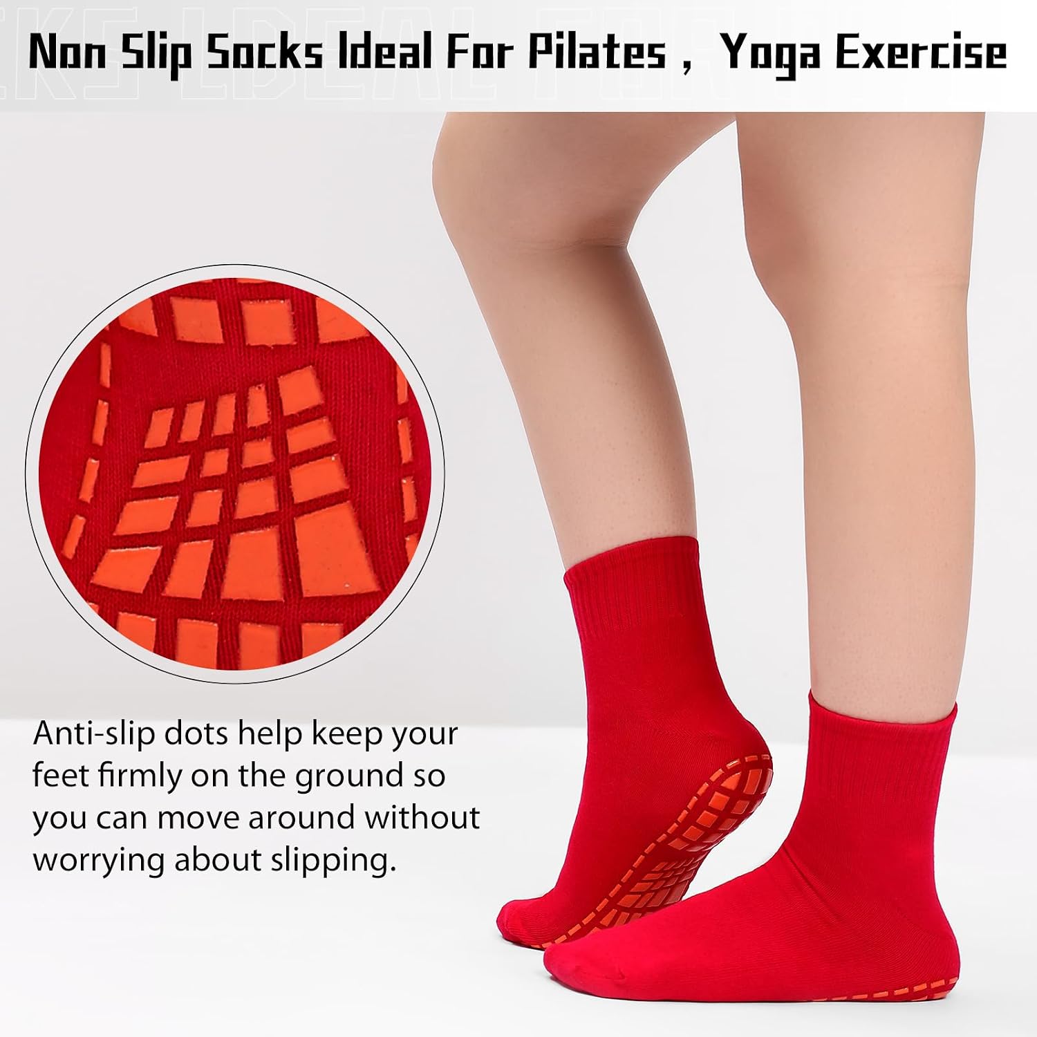 NOVAYARD Non Slip Socks Yoga Hospital Grippy Socks for Women Men Pilates Barre 10 Pairs