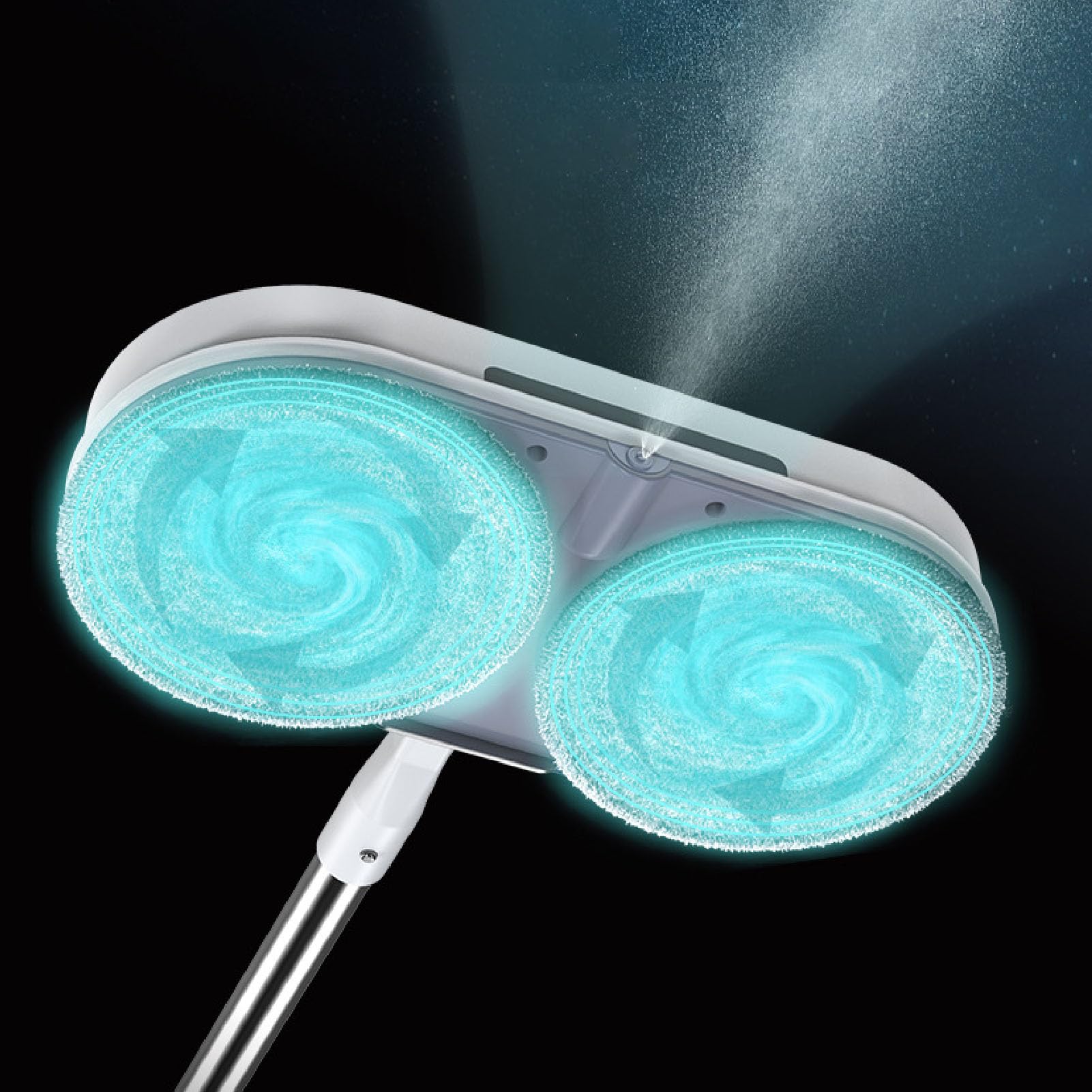 Mop Eléctrico Inalámbrico, Trapeador de Eléctrico de Doble Rotación con Spray de Agua, Limpiador Automático de Piso para Limpieza de Pisos para Madera Dura (Enchufe de la UE