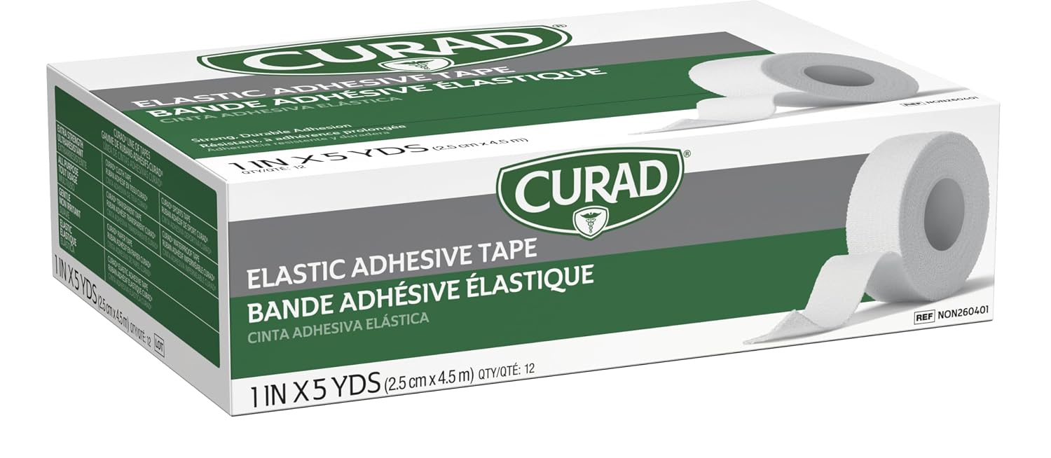 Medline NON260401 Tape, Elastic, Adhesive, Bandage, 1" x 5 yd., Lf (Pack of 144)