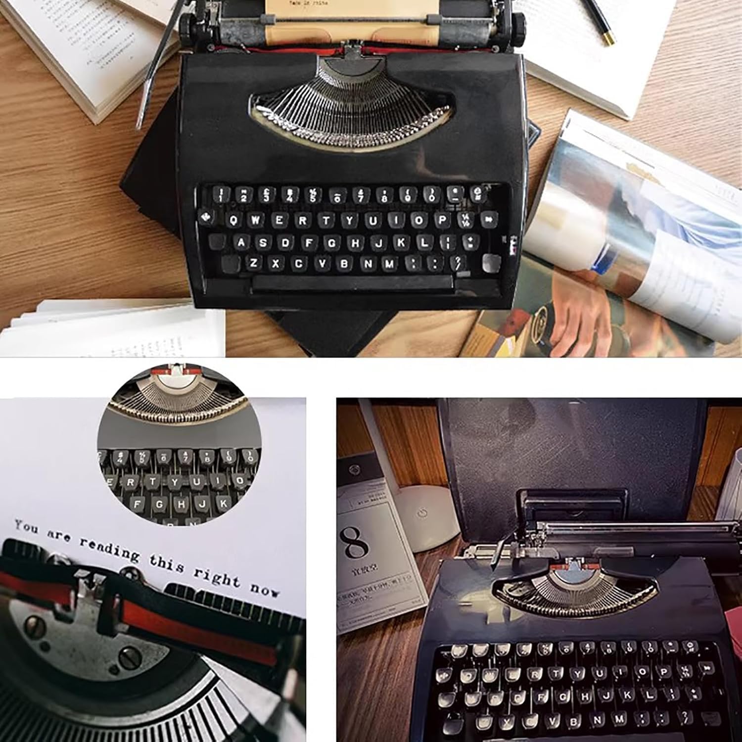 Macchina da scrivere manuale, classica macchina da scrivere retrò per decorare casa e ufficio, ideale per scrivere lettere, regalo unico per scrittori