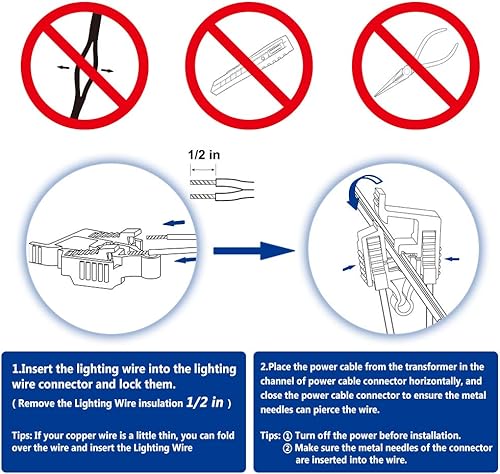 Miniatura 4 de Conectores de cable de bajo voltaje, conectores de luz de paisaje, calibre 12-18, conector de cable de bajo voltaje para iluminación de paisajeluz