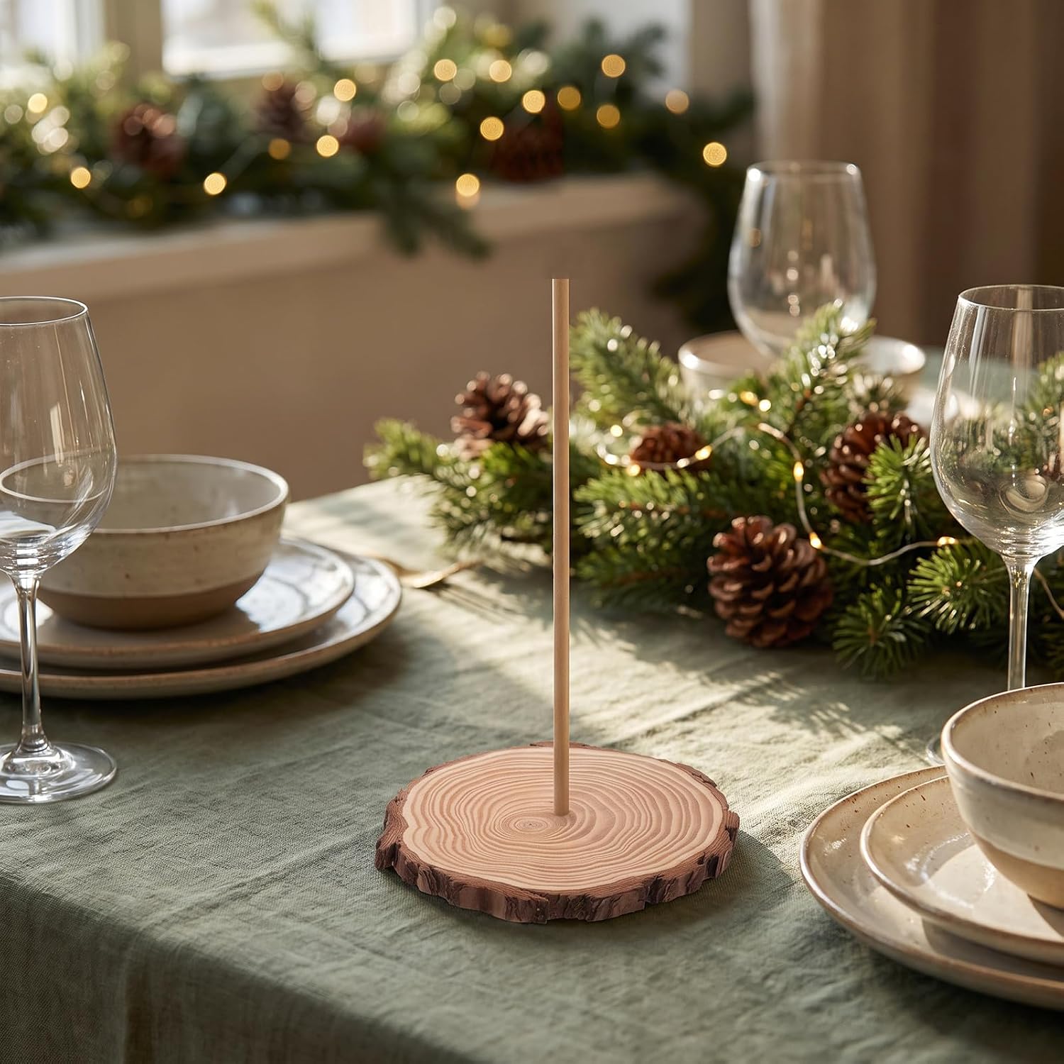 COHEALI Mini Tree Base Wooden Replacement Stand Holder 5pcs Christmas