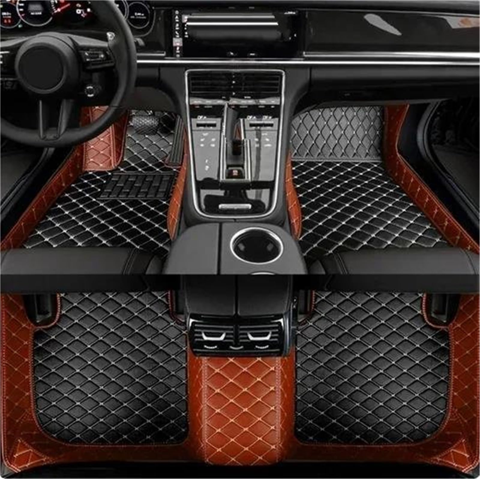Carpet Car Mat Full Coverage Car Floor Mats For Chevy For Malibu 2012-2022 Artificial Leather All Weather Carpet Mat Liner Pad Sets Non-Slip Floor Mats(Color 4)