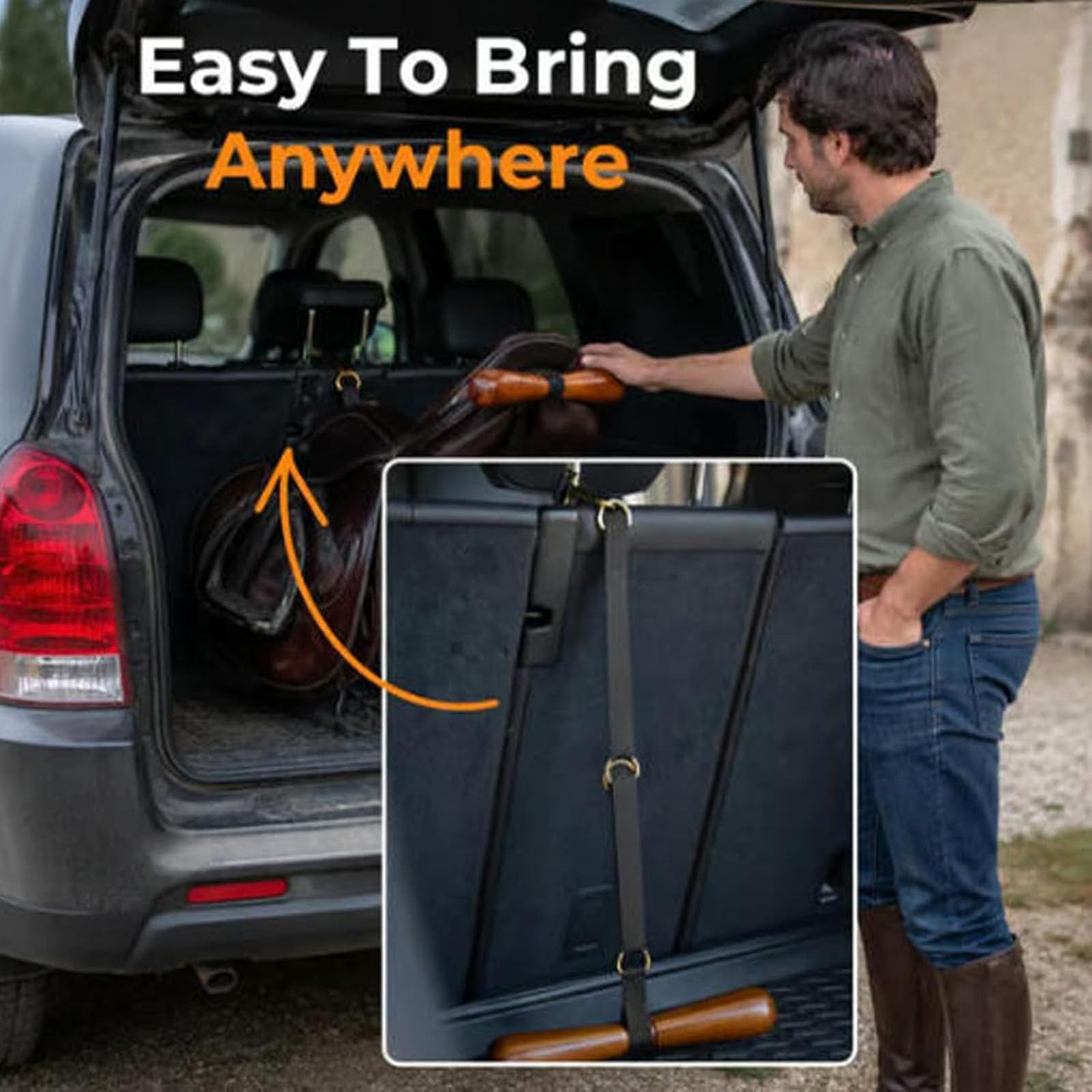 Saddle-Shaped T-Shaped Hanger, tragbarer Hängesattel-Rack, T-Shaped Saddles Storage Hanger Horse Tack Storage für Stable Trailer Barn Horse Show Travel Tack Storage (Black)