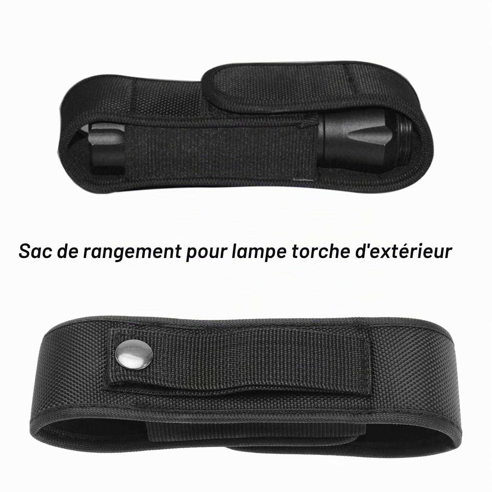 OTOTEC Pochette de Lampes de Poche Étui de Lampe de Poche Tactique en Nylon Accessoires de Poche de Torche pour la Randonnée Escalade Travail à l'extérieur 19x5cm