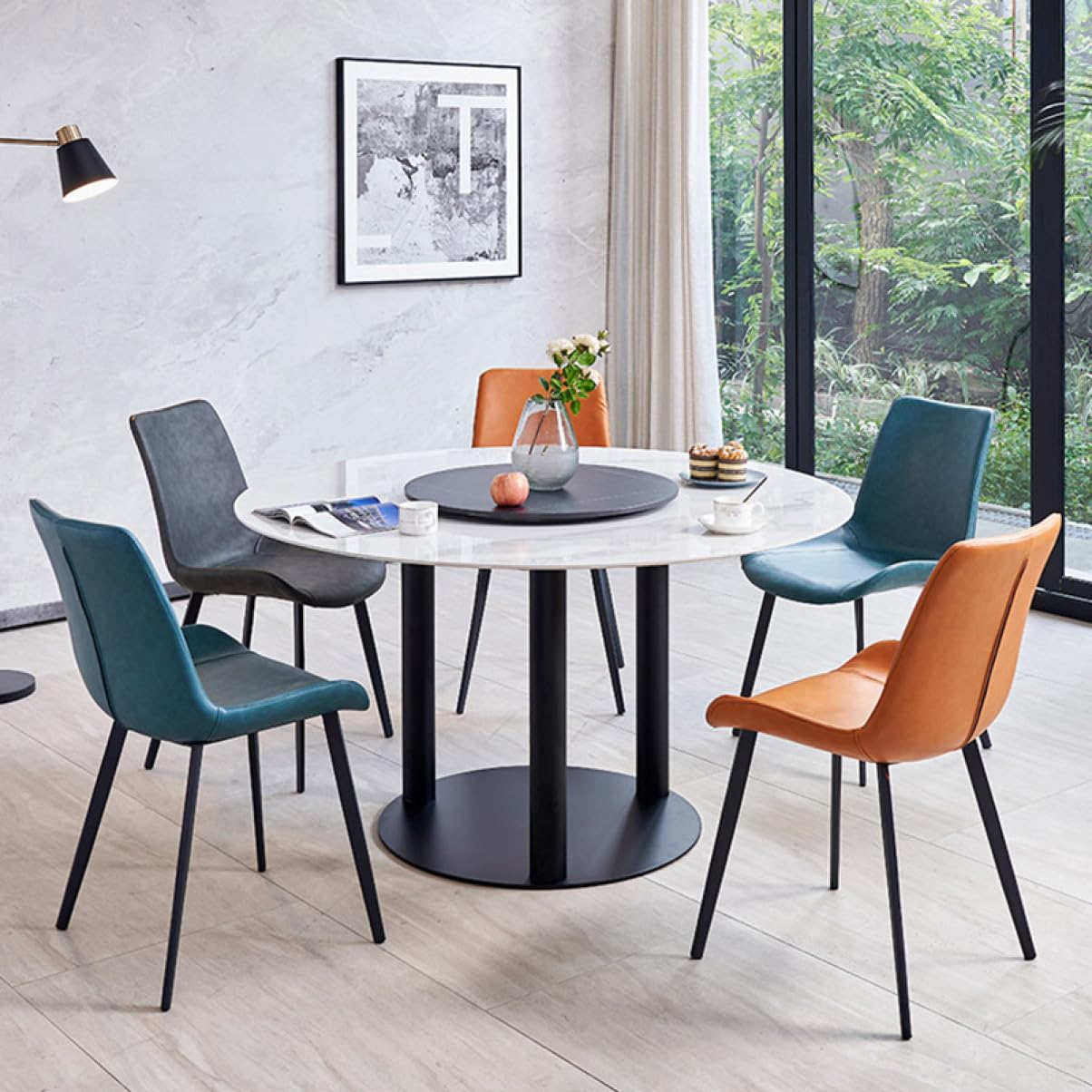 Amazon｜[ZLUKUO] ダイニングチェア ステッチ チェア チェアー