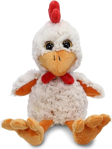 Puzzled DolliBu - Animal de peluche de gallo – Suave peluche abrazable sentado gallo amarillo, adorable juguete de peluche para jugar, lindo regalo