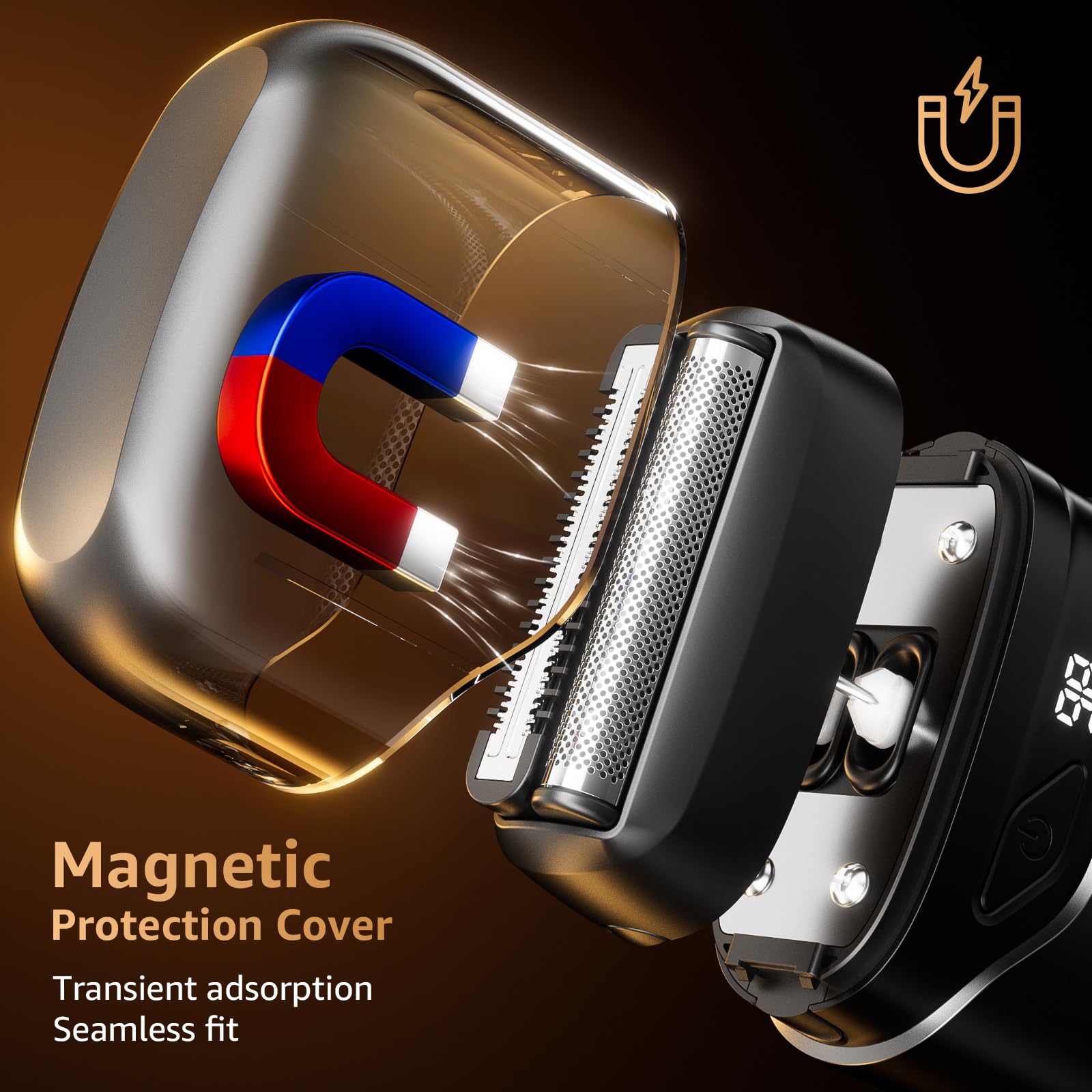 Mbzoey Electric Foil Shavers for Men: IPX7 Waterproof - Magnetic Cover